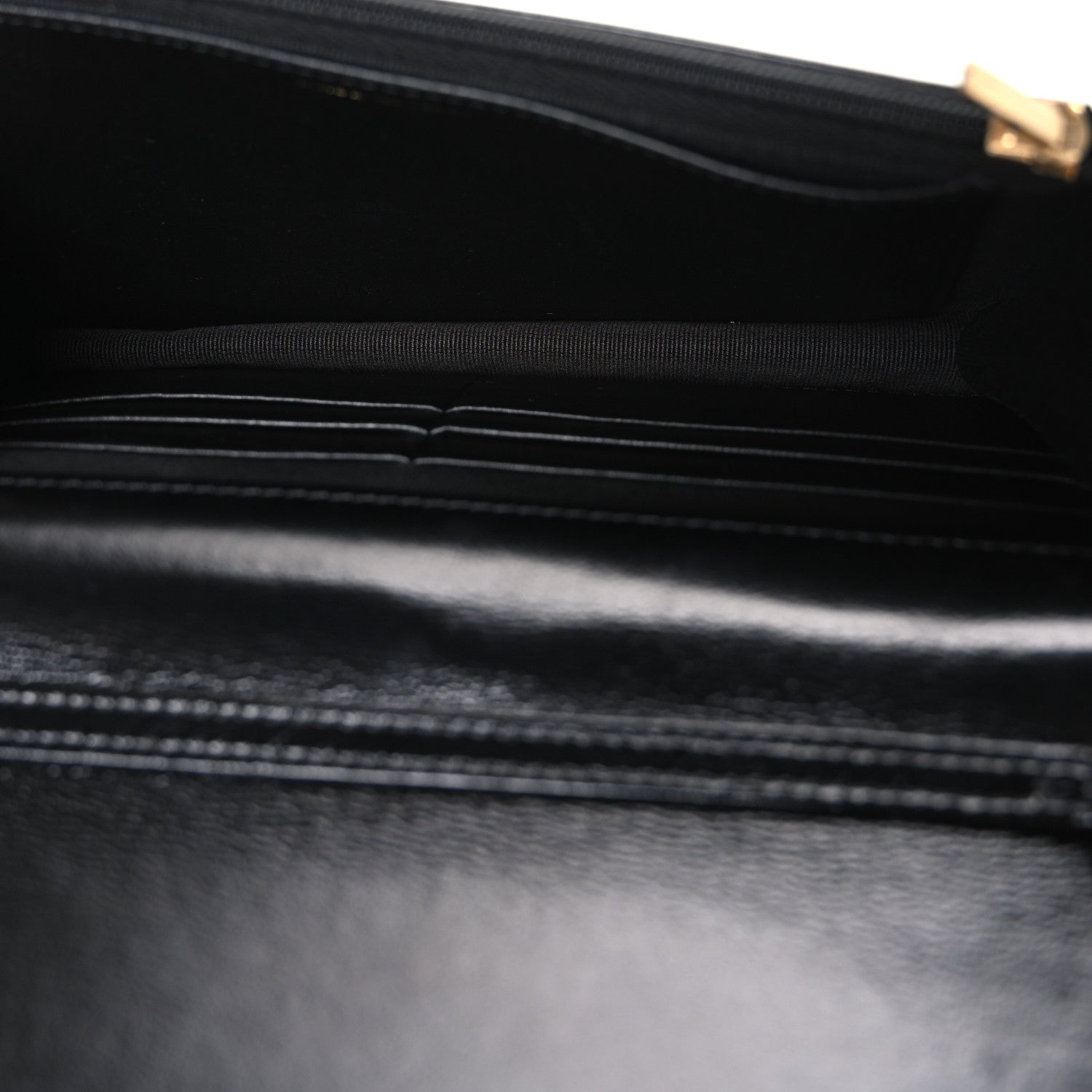 Shiny Lambskin Quilted CC Bow Wallet on Chain WOC Black — view 5