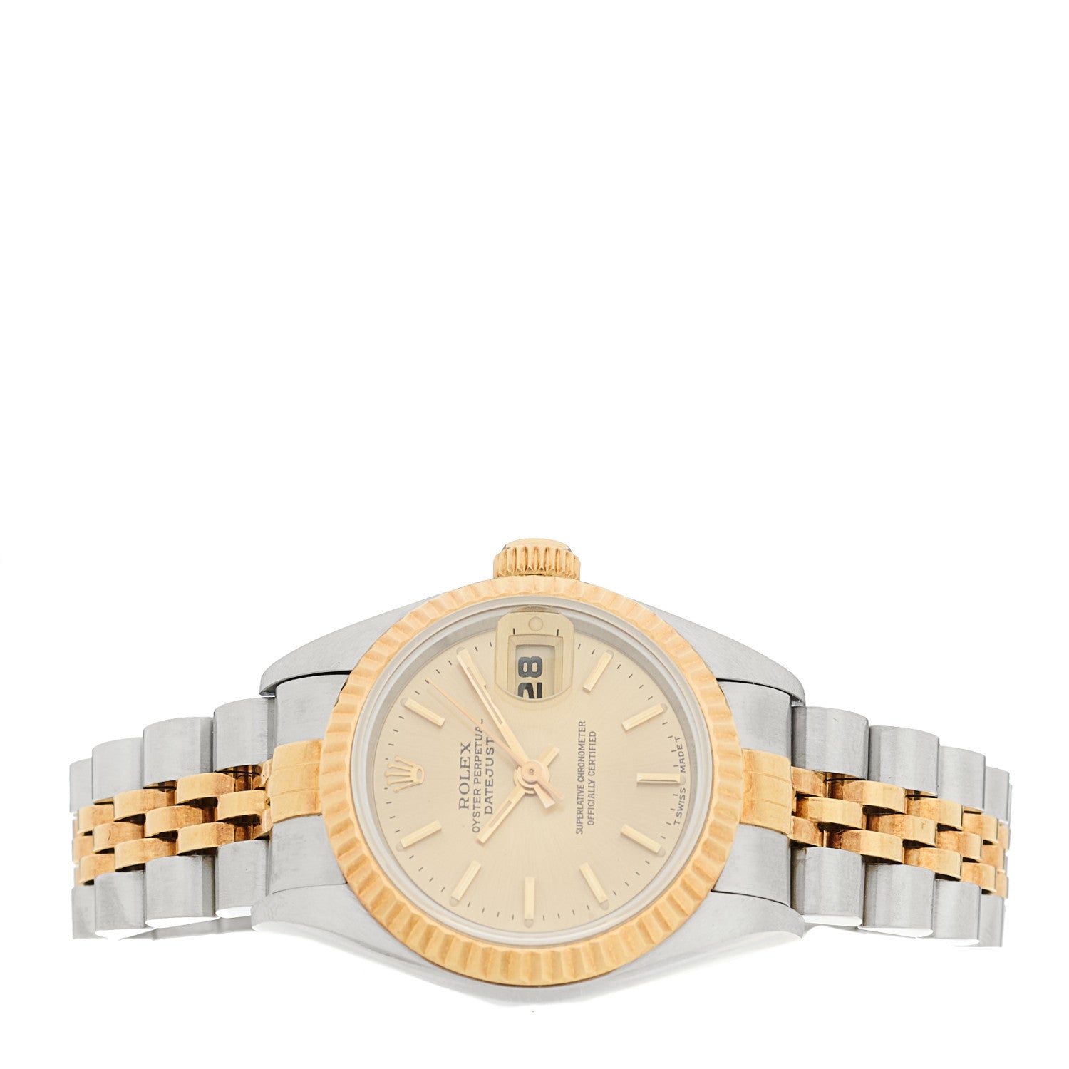 Stainless Steel 18K Yellow Gold 26mm Oyster Perpetual Datejust Watch Champagne 69173 — view 2