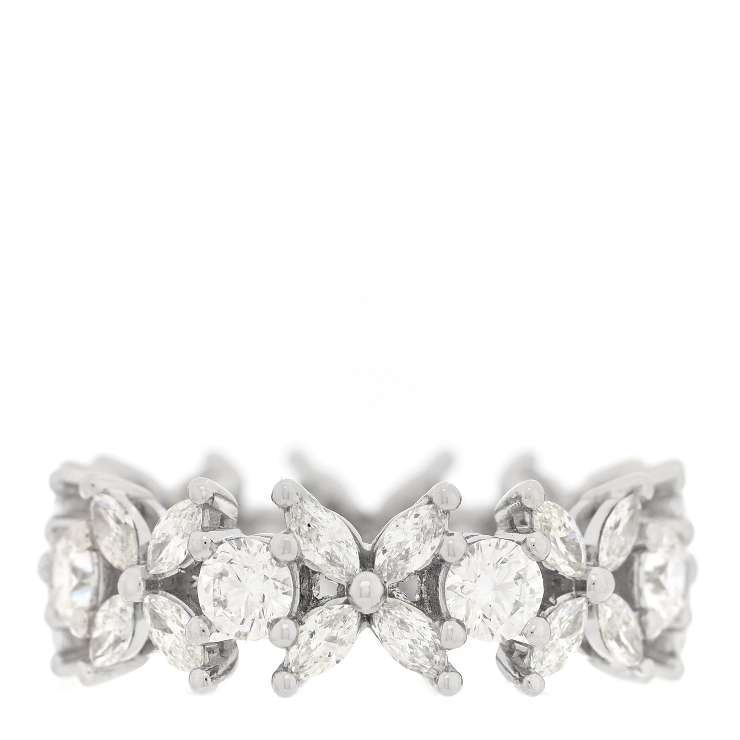 Platinum Diamond Victoria Alternating Band Ring 52 6