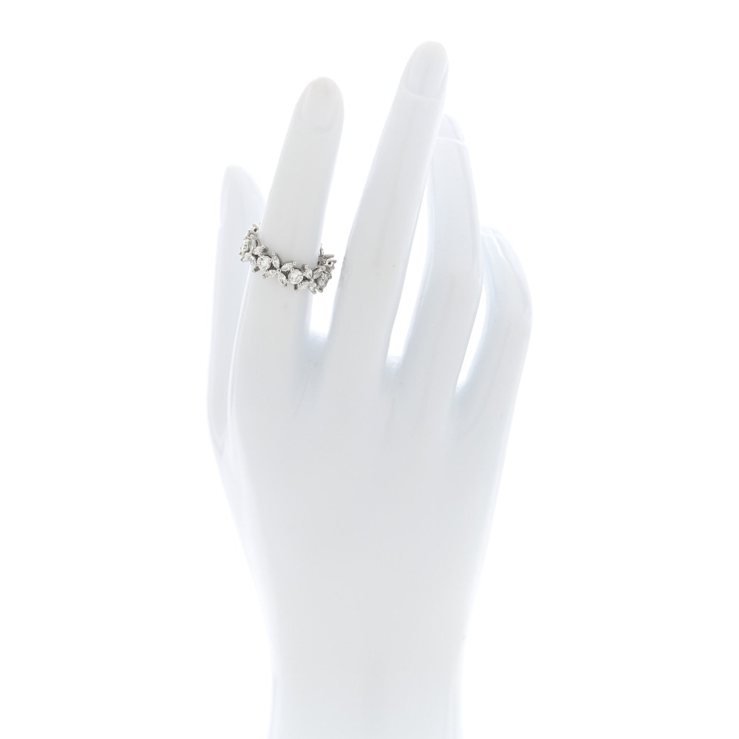 Platinum Diamond Victoria Alternating Band Ring 52 6 — view 2