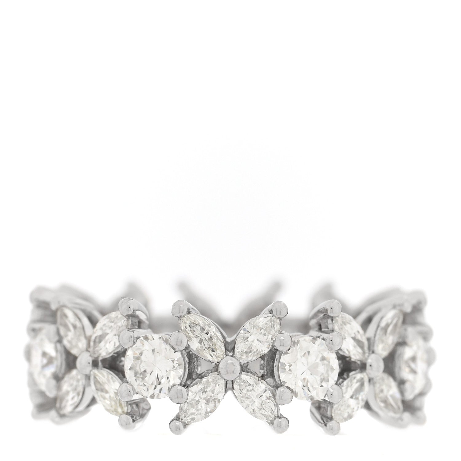 Platinum Diamond Victoria Alternating Band Ring 52 6 — view 3