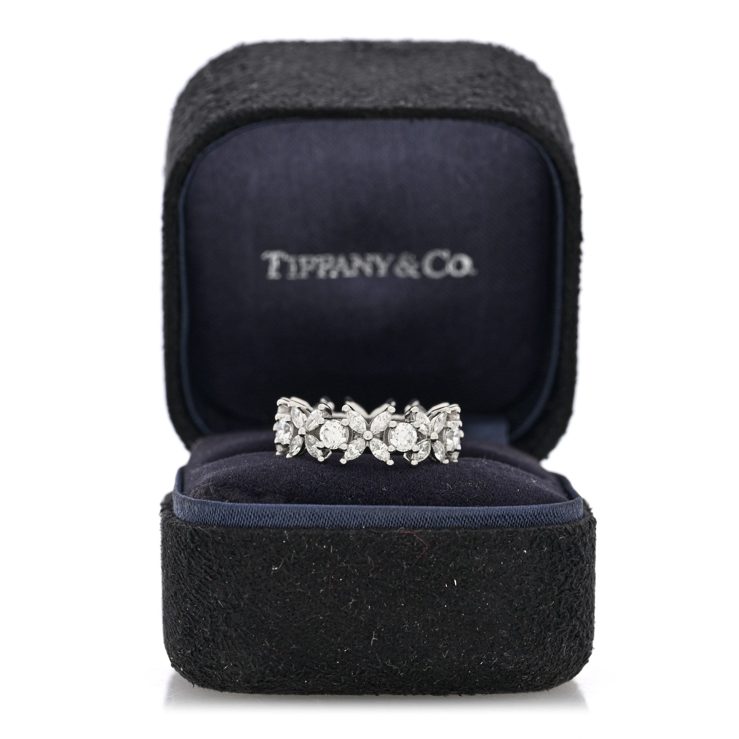Platinum Diamond Victoria Alternating Band Ring 52 6 — view 5