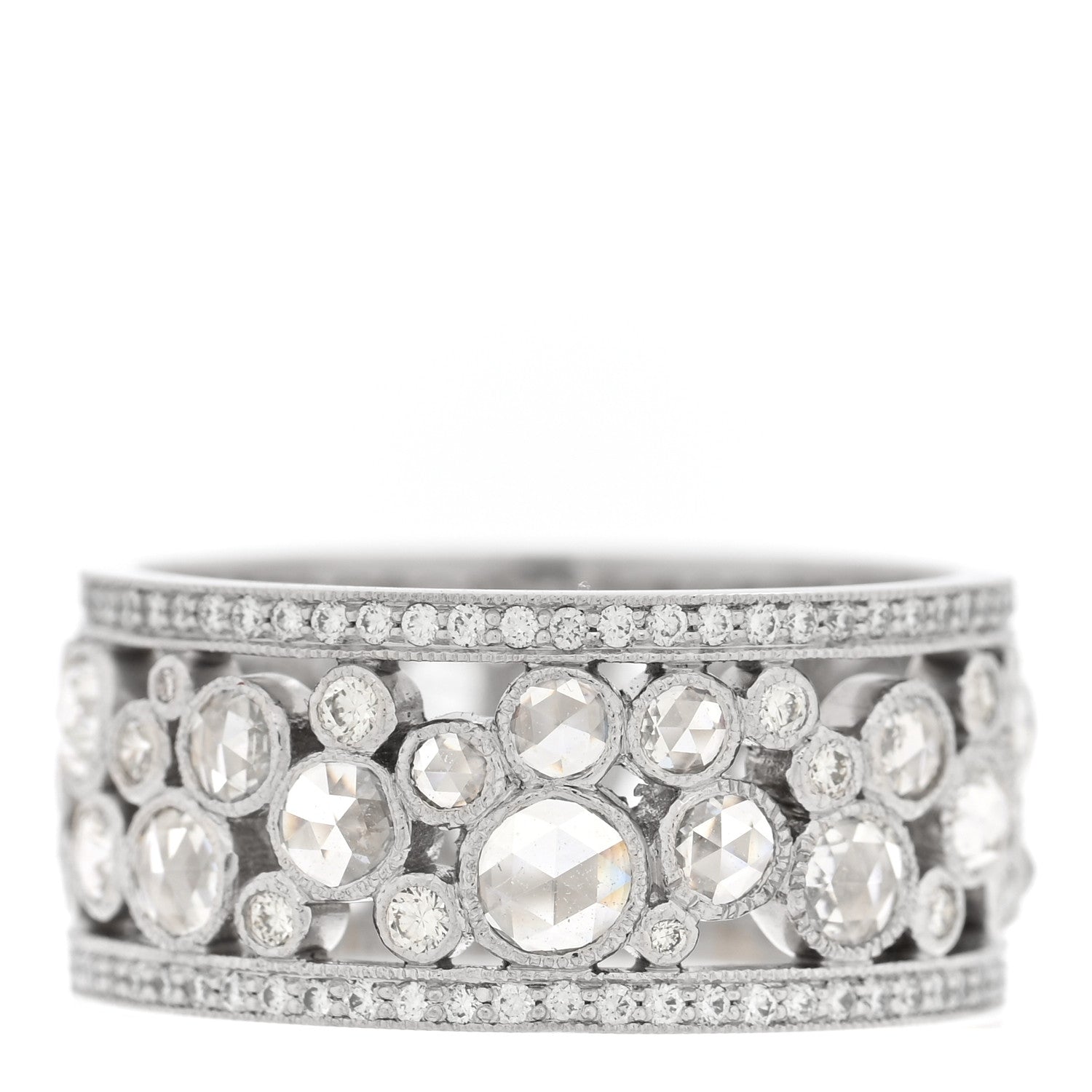 Platinum Diamond Cobblestone Band Ring 57 8