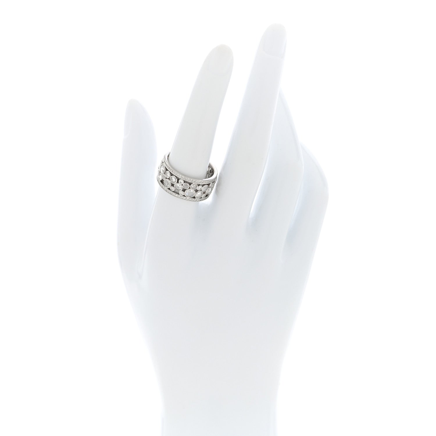 Platinum Diamond Cobblestone Band Ring 57 8 — view 2