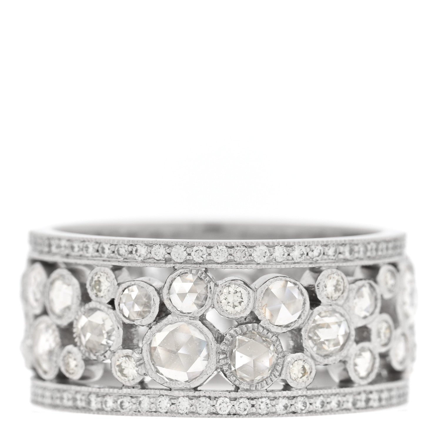 Platinum Diamond Cobblestone Band Ring 57 8 — view 3