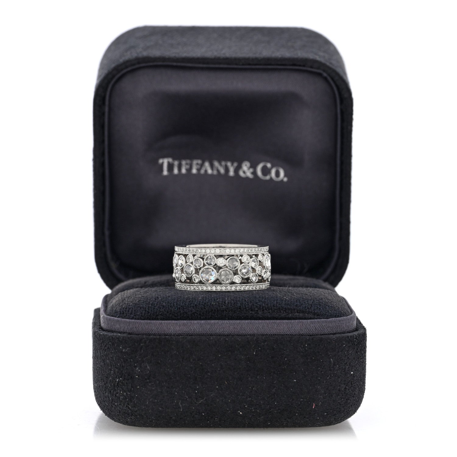 Platinum Diamond Cobblestone Band Ring 57 8 — view 5