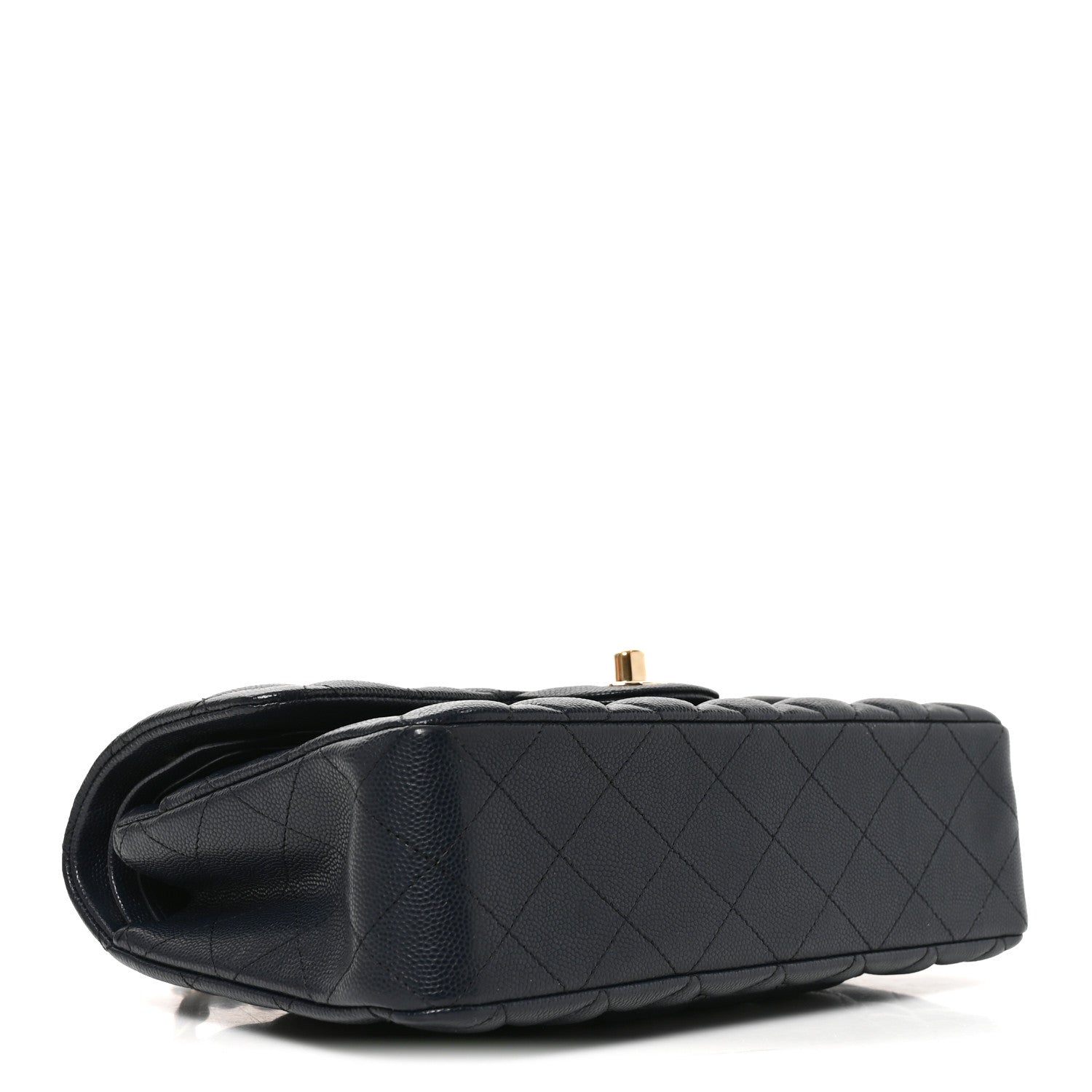 Caviar Quilted Small Double Flap Dark Navy — view 4