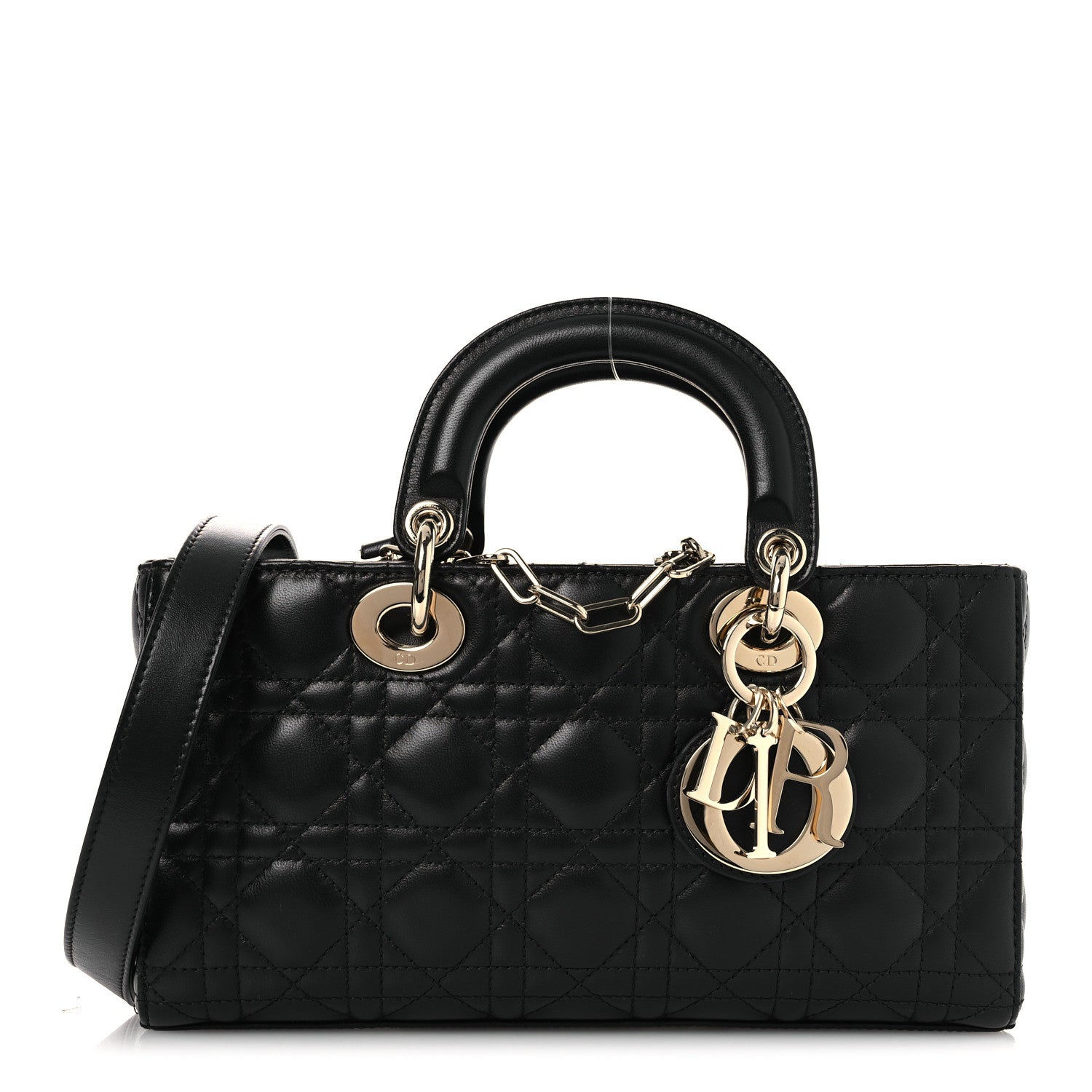 Lambskin Cannage Medium Lady D-Joy Black