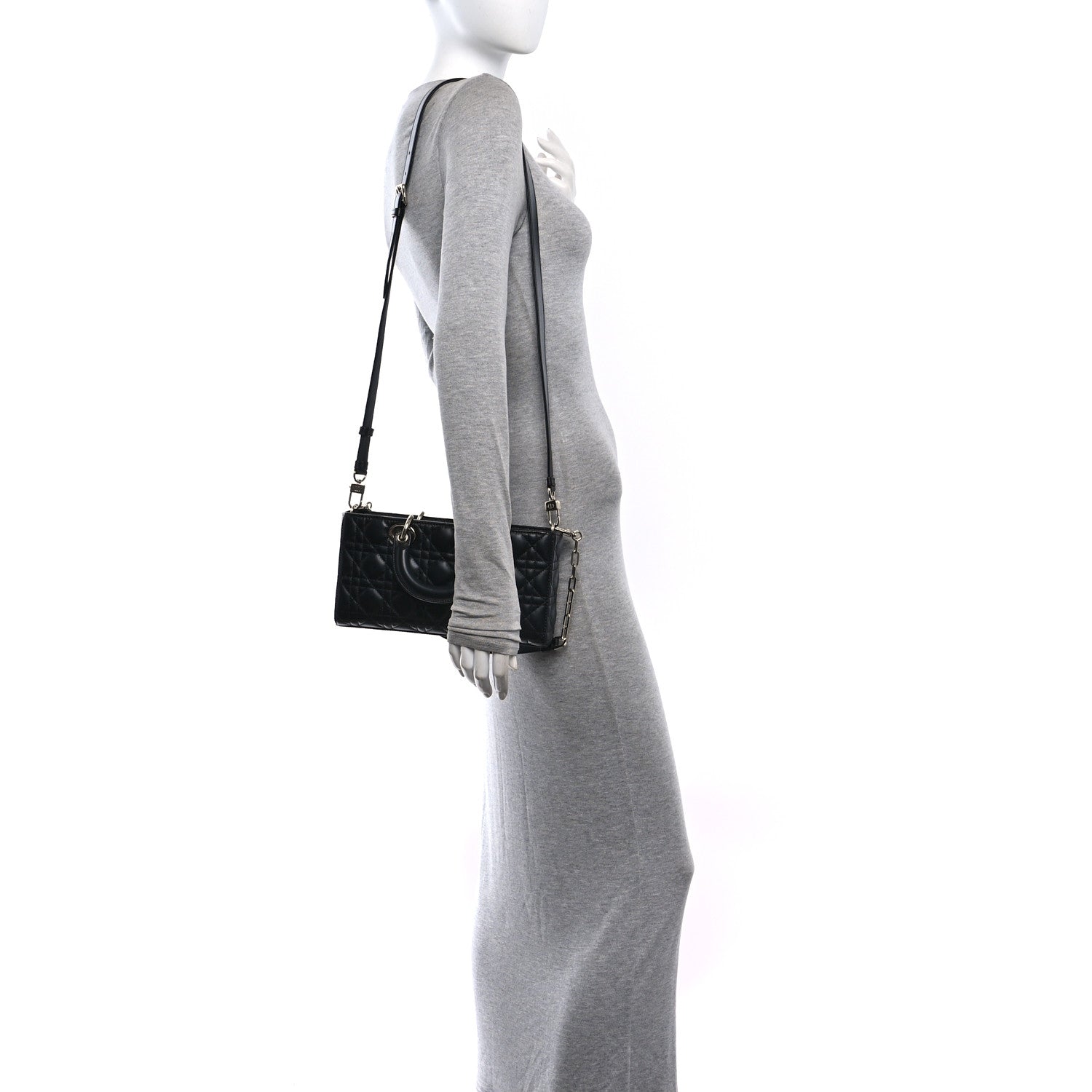 Lambskin Cannage Medium Lady D-Joy Black — view 2