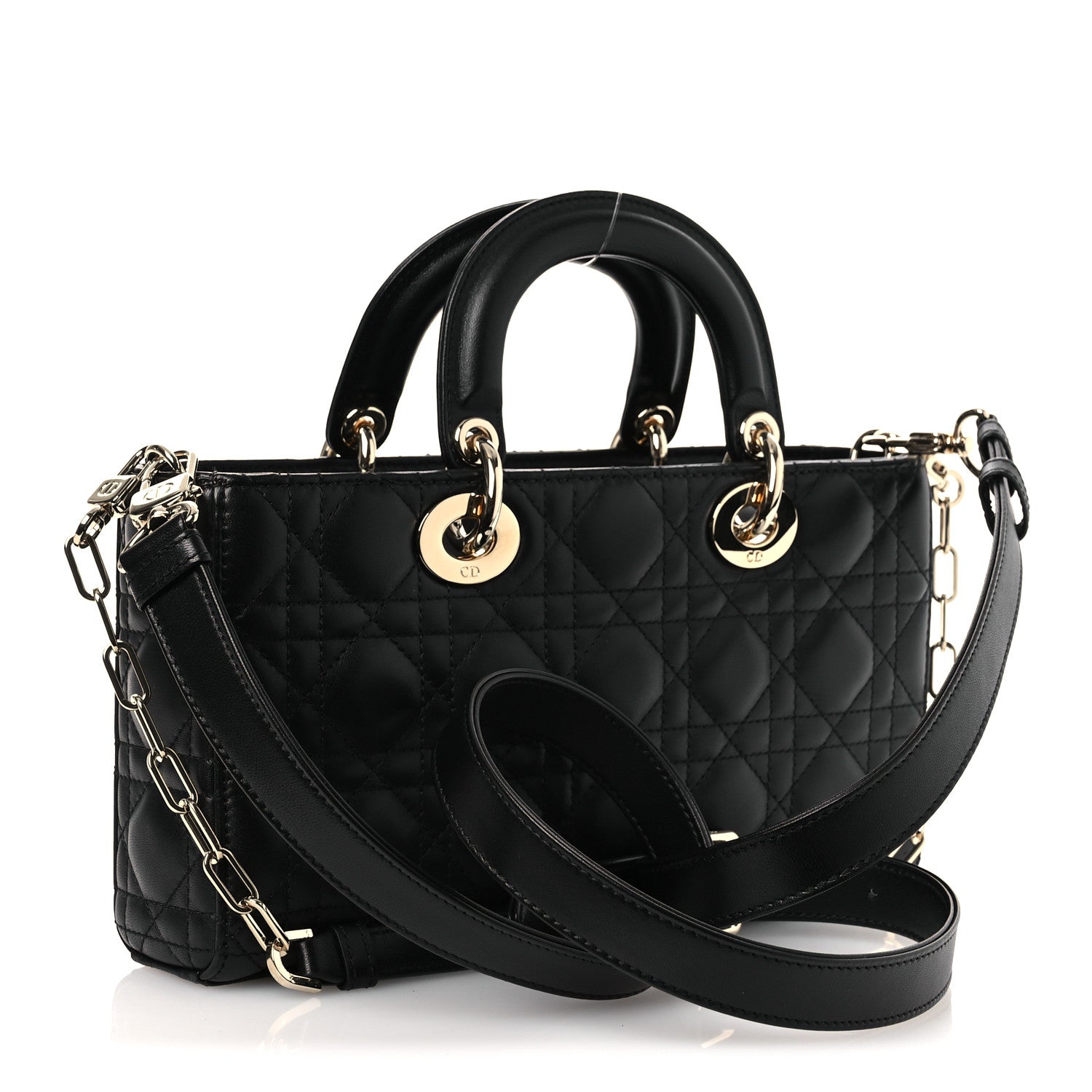Lambskin Cannage Medium Lady D-Joy Black — view 3