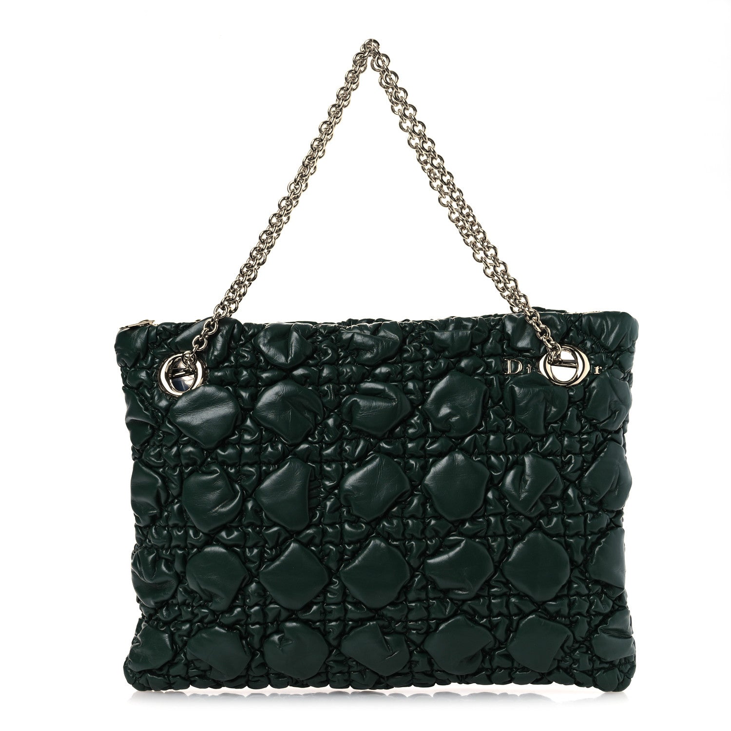 Calfskin Puffy Macrocannage Medium Dior Crunchy Bag  Forest Bloom