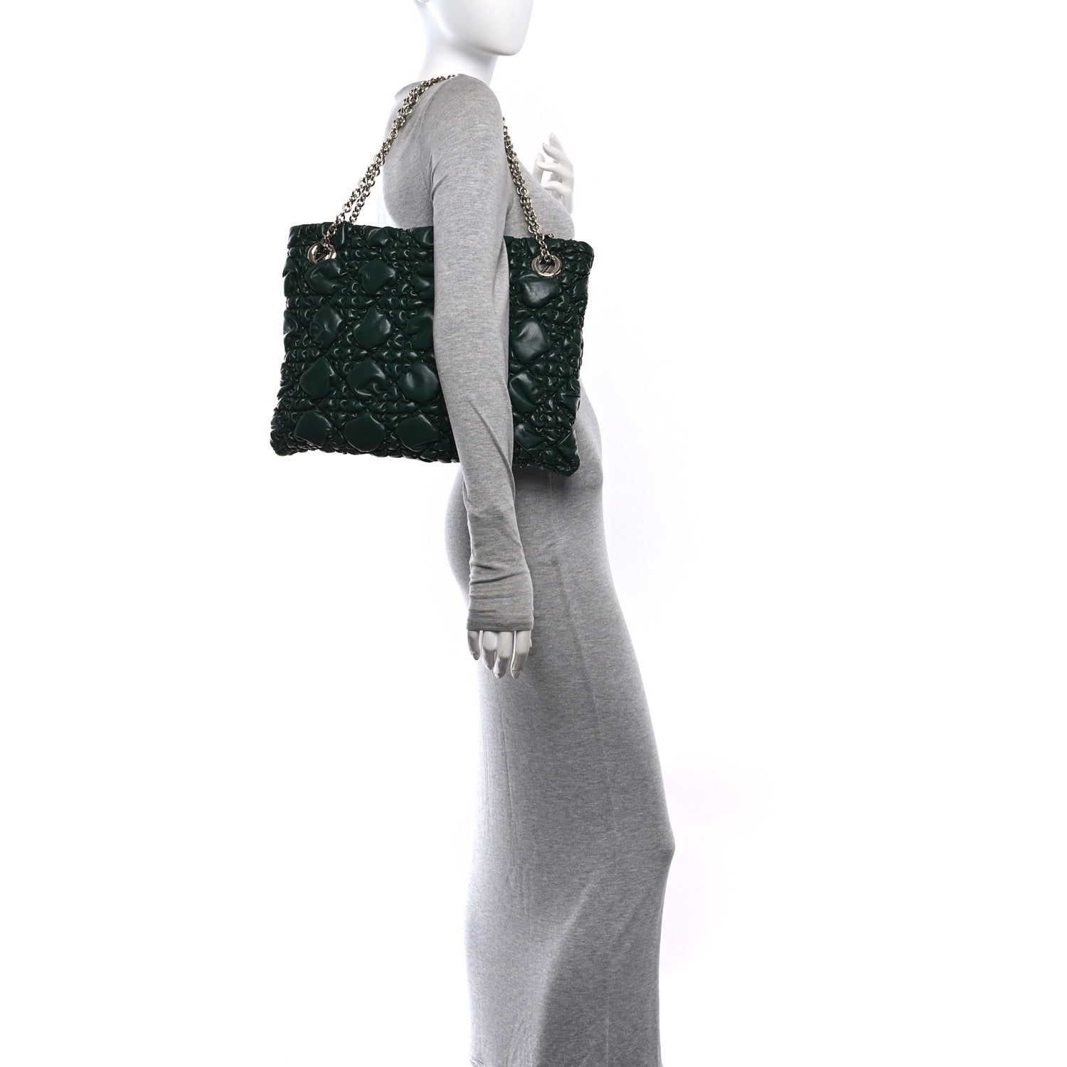 Calfskin Puffy Macrocannage Medium Dior Crunchy Bag  Forest Bloom — view 2