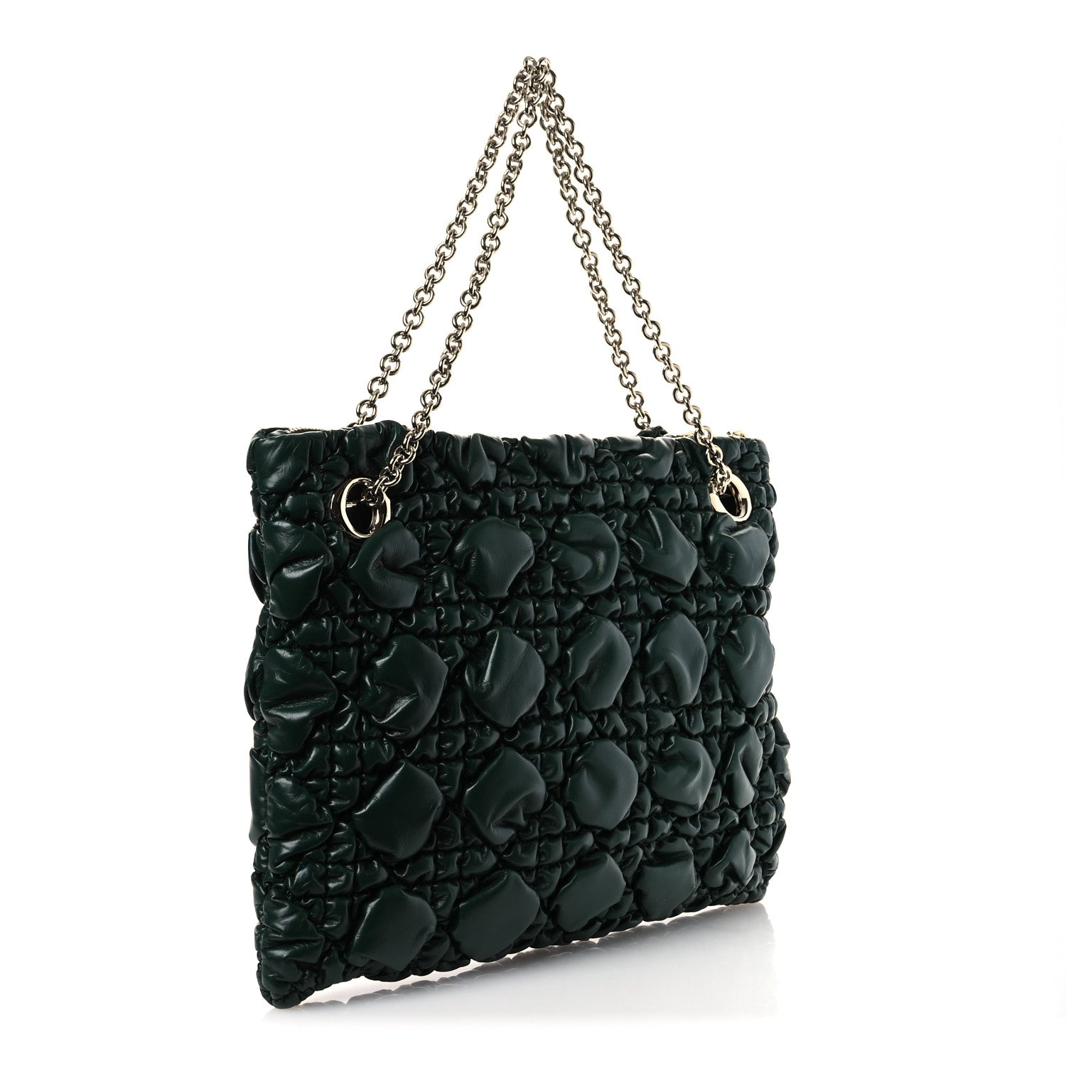 Calfskin Puffy Macrocannage Medium Dior Crunchy Bag  Forest Bloom — view 3