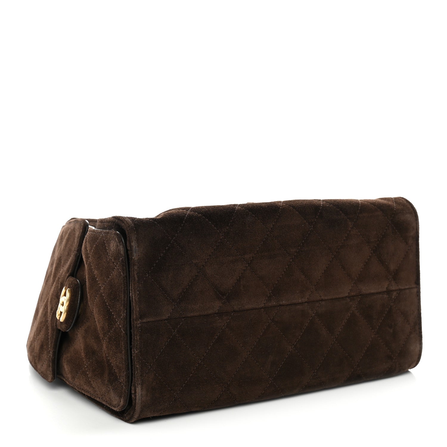 Suede Quilted Small Chanel 25 Handbag Dark Brown — view 3