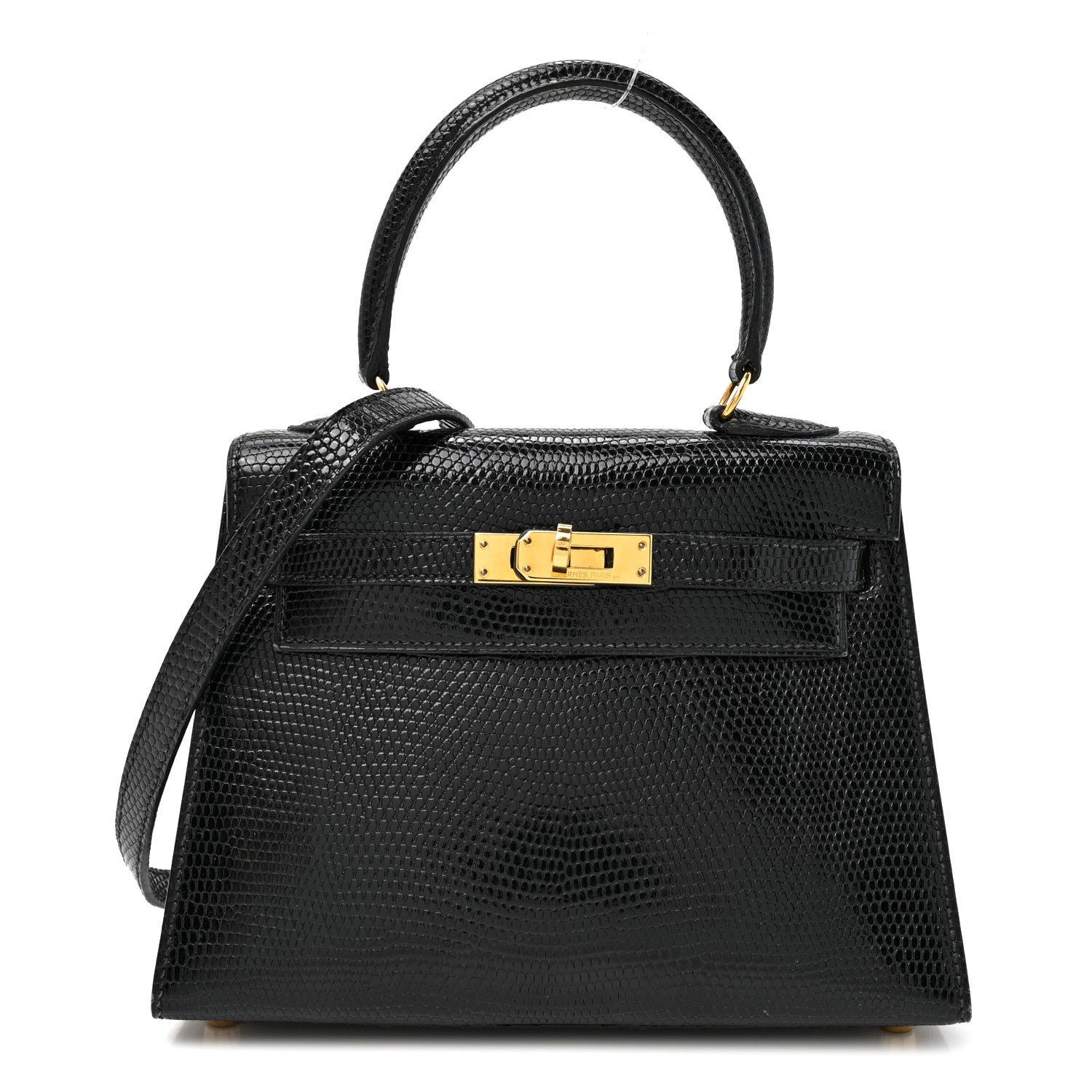 Lizard Mini Kelly Sellier 20 Black
