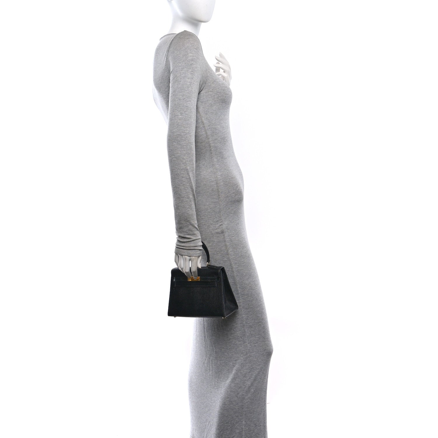 Lizard Mini Kelly Sellier 20 Black — view 2