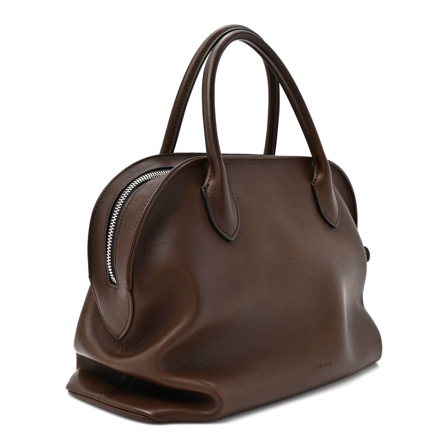 Polished Saddle Calfskin Agnes Bag Deep Brown — view 3