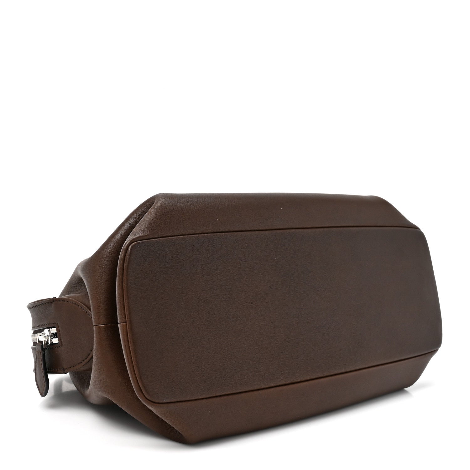 Polished Saddle Calfskin Agnes Bag Deep Brown — view 4