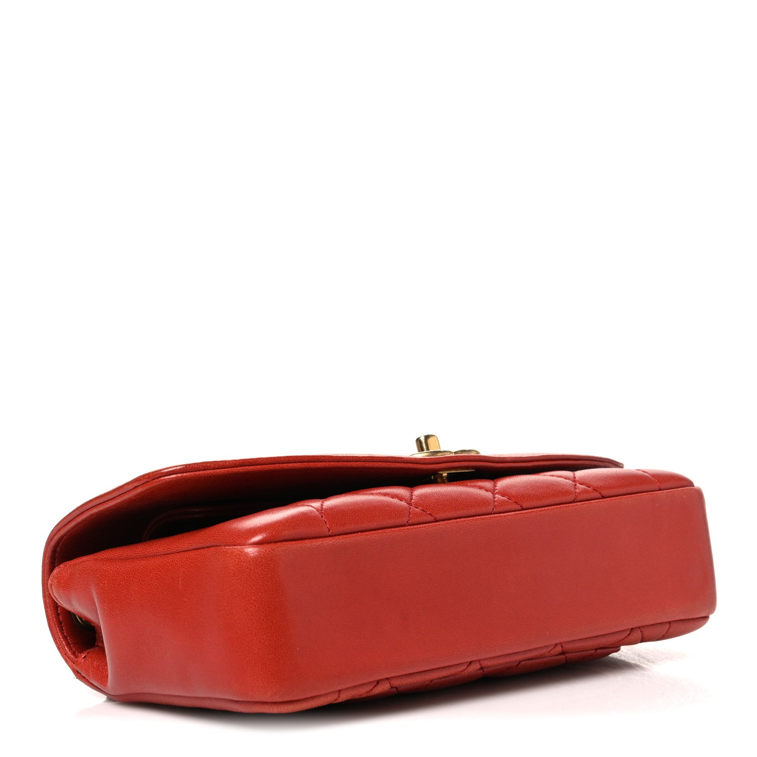 Lambskin Quilted Small Single Flap Red — view 4