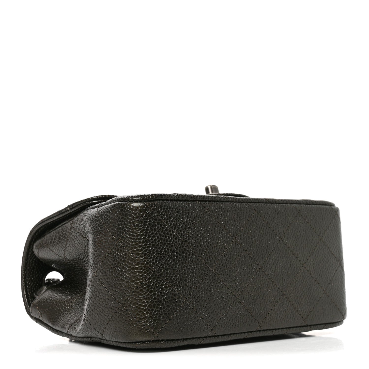 Caviar Quilted Mini Square Flap Dark Charcoal — view 4