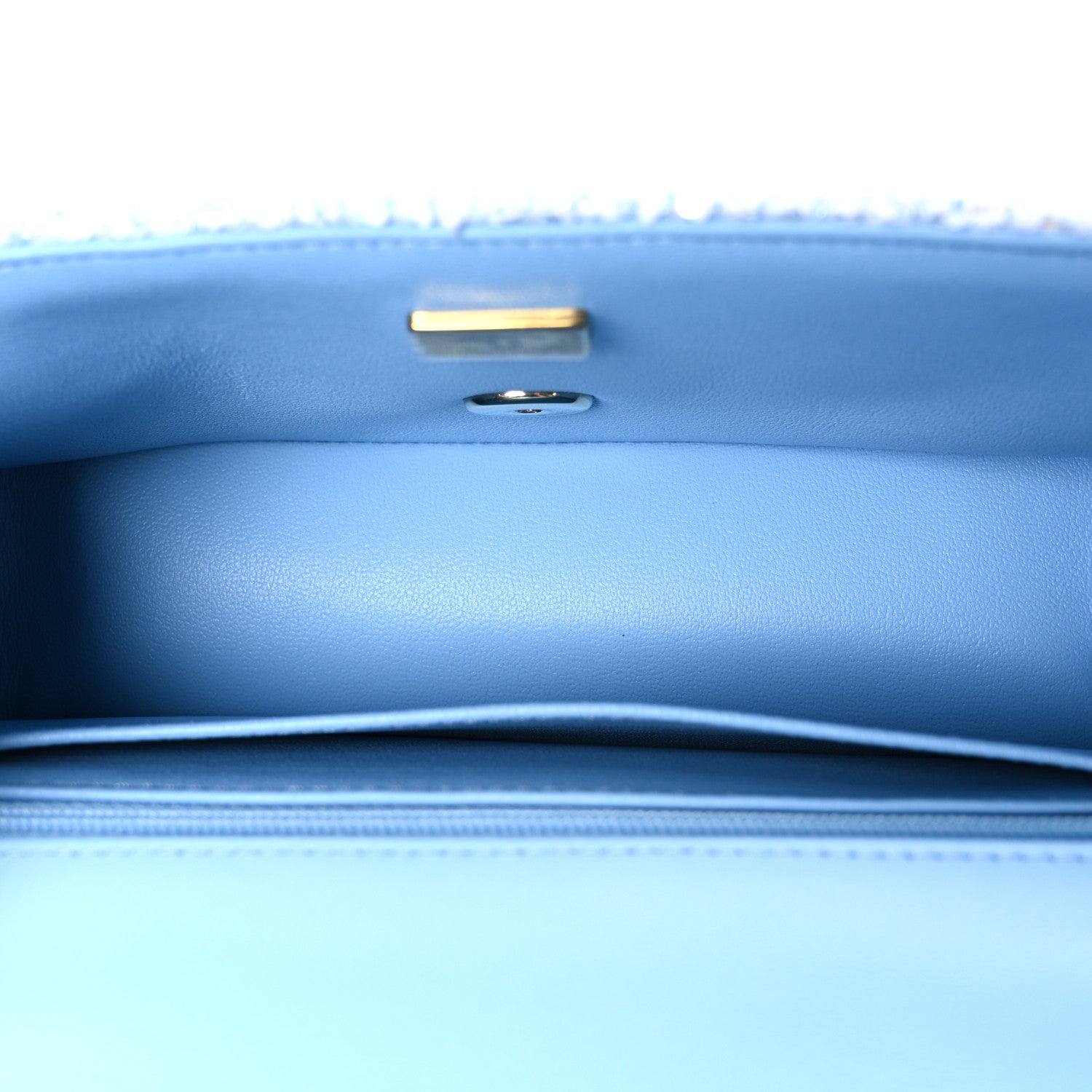 Tweed Quilted Mini Rectangular Flap Blue White Silver — view 5