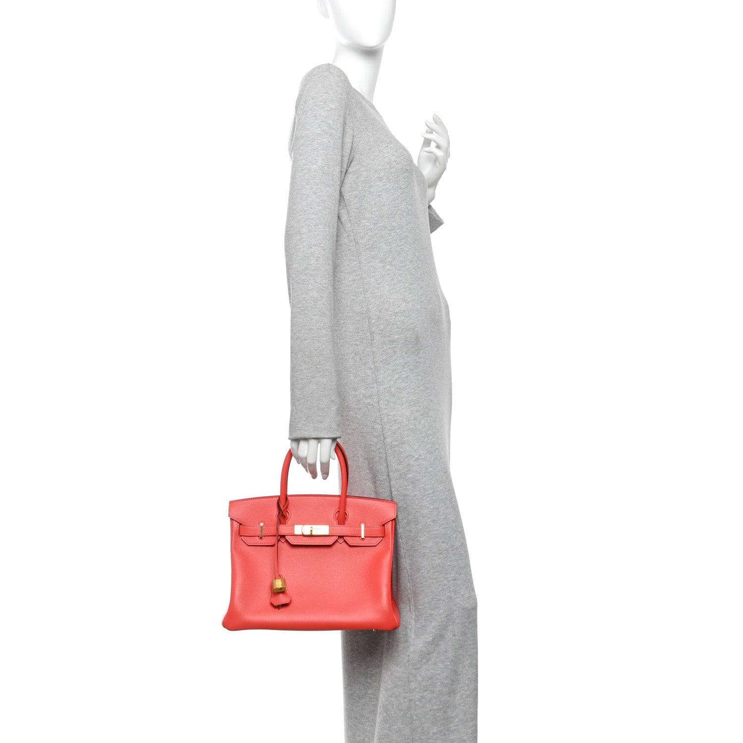 Epsom Birkin 30 Rouge Pivoine — view 2