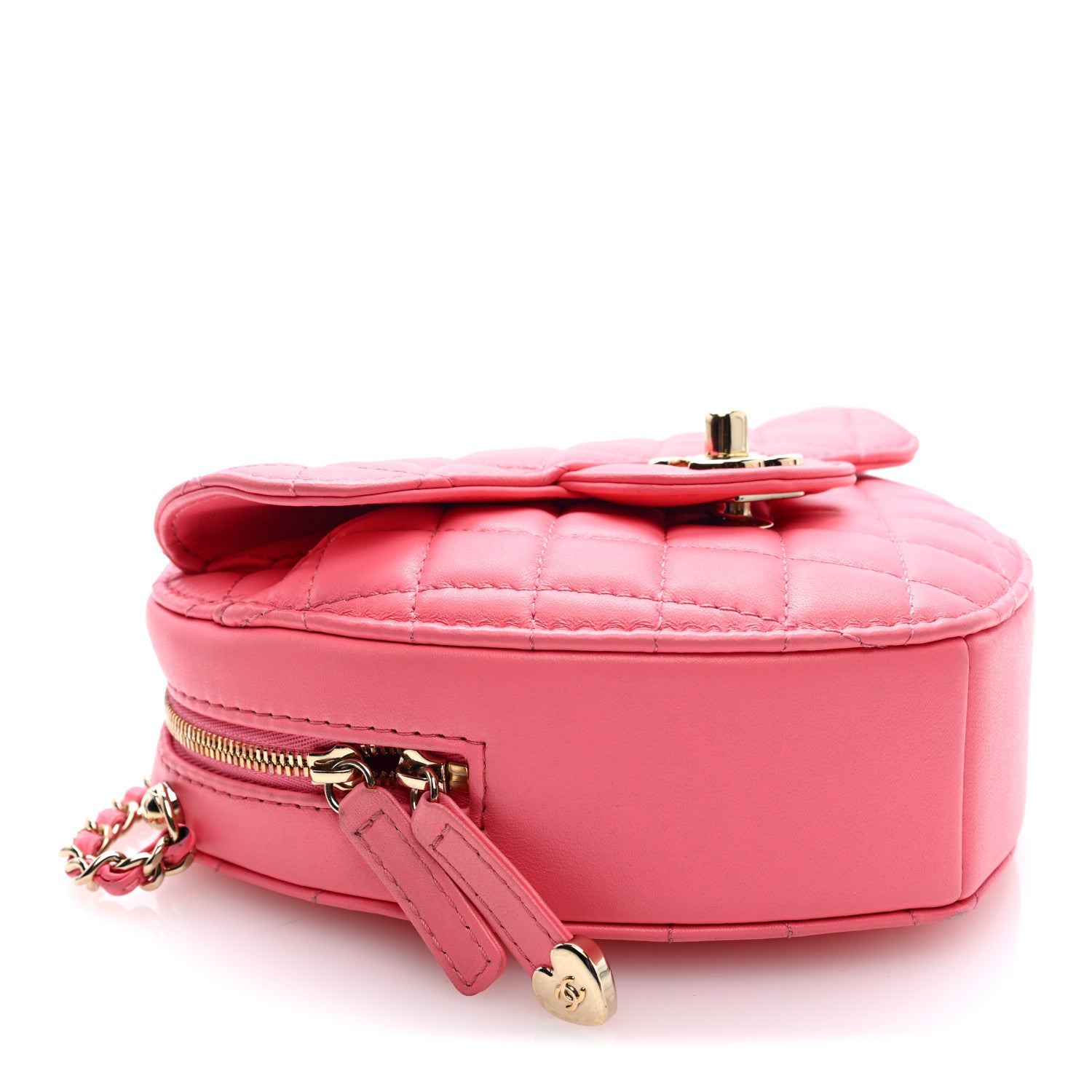 Lambskin Quilted CC In Love Heart Bag Pink — view 4