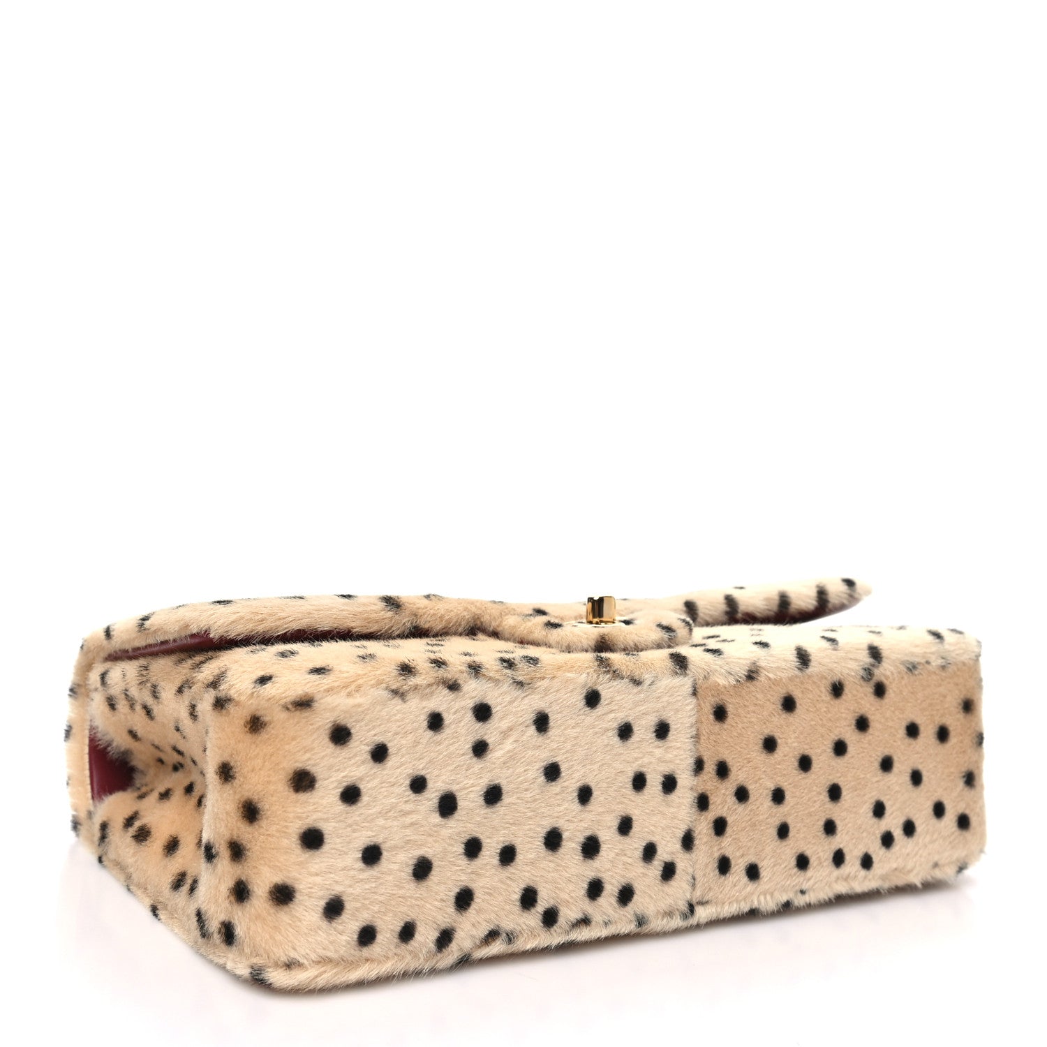 Pony Hair Cheetah Printed Creative Fabrics Flap Light Beige Black — view 4