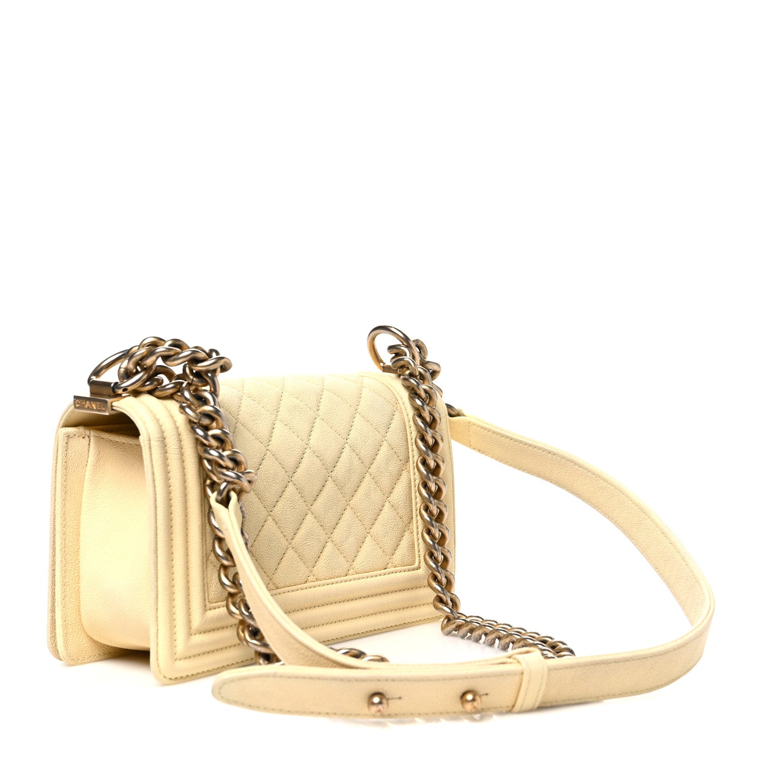 Caviar Quilted Small Boy Flap Yellow — view 3