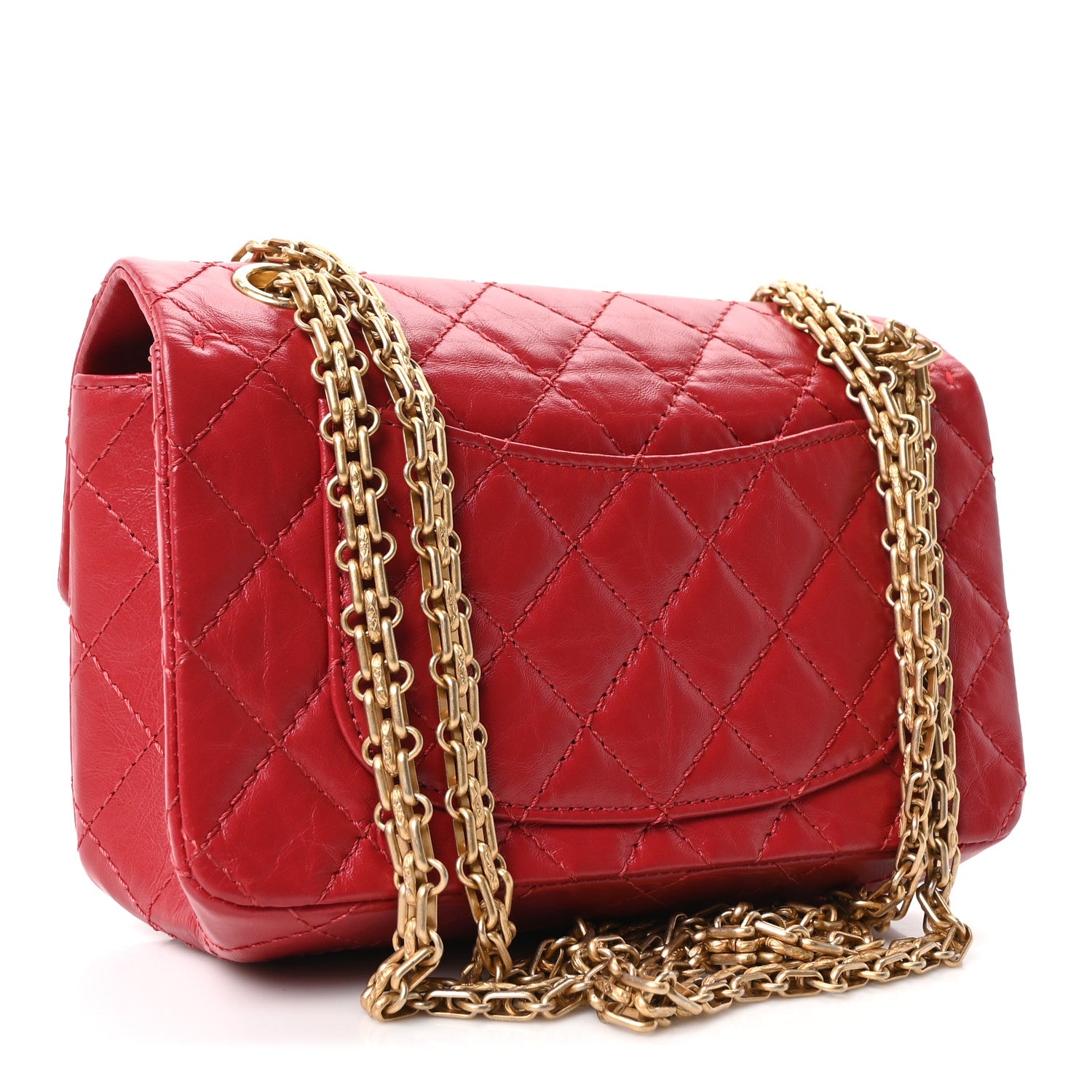 Aged Calfskin Quilted 2.55 Reissue Mini Flap Red — view 3