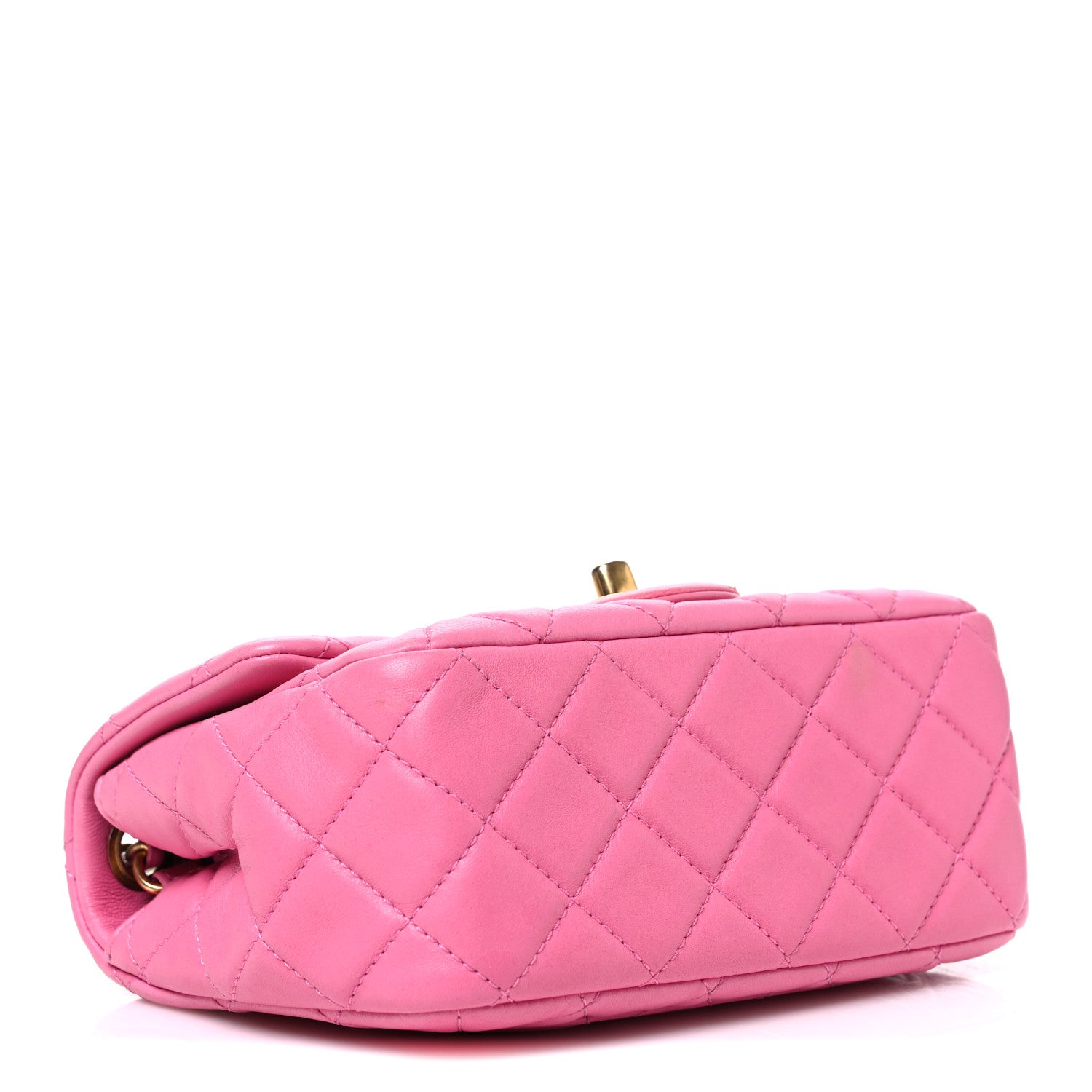 Lambskin Quilted Mini Pearl Crush Flap Pink — view 4