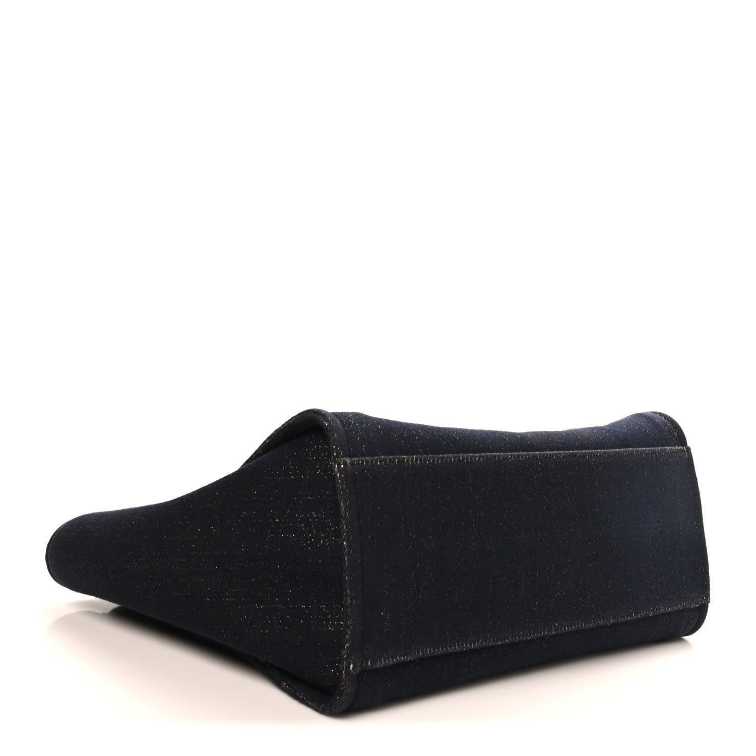 Lurex Canvas Medium Deauville Tote Navy Blue Gold — view 3