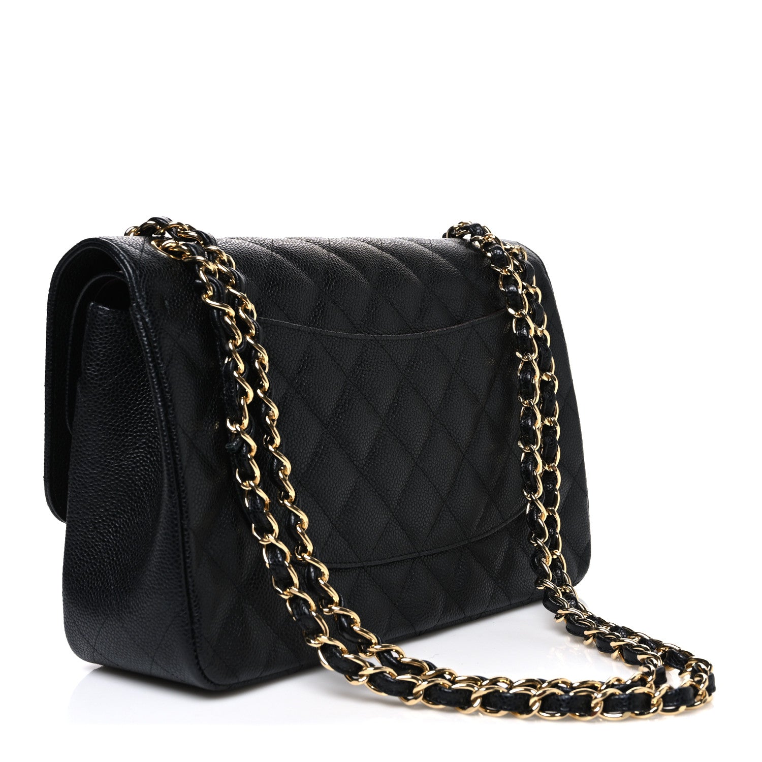Caviar Quilted Jumbo Double Flap Black — view 3