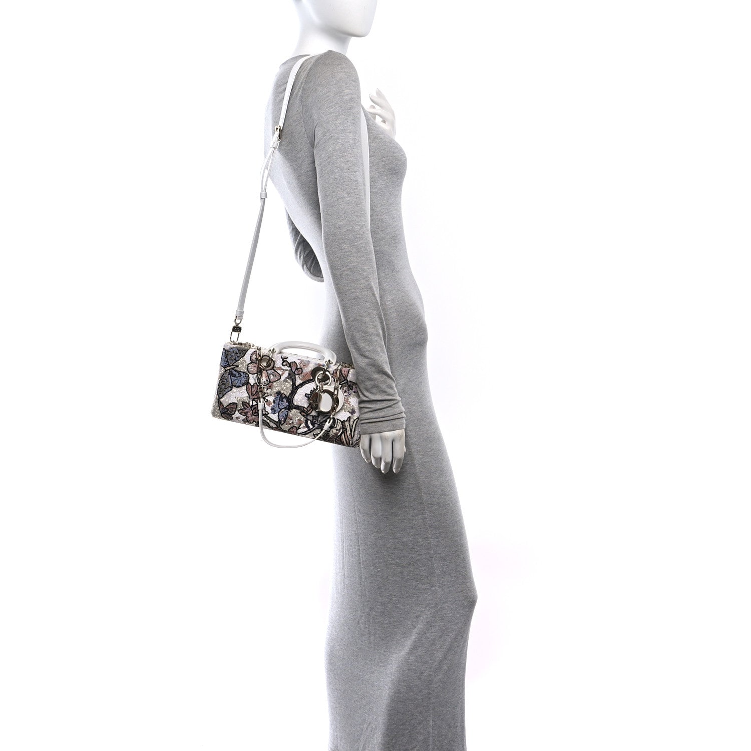 Calfskin Sequin Embroidered Butterfly Lady D-Joy Multicolor — view 2