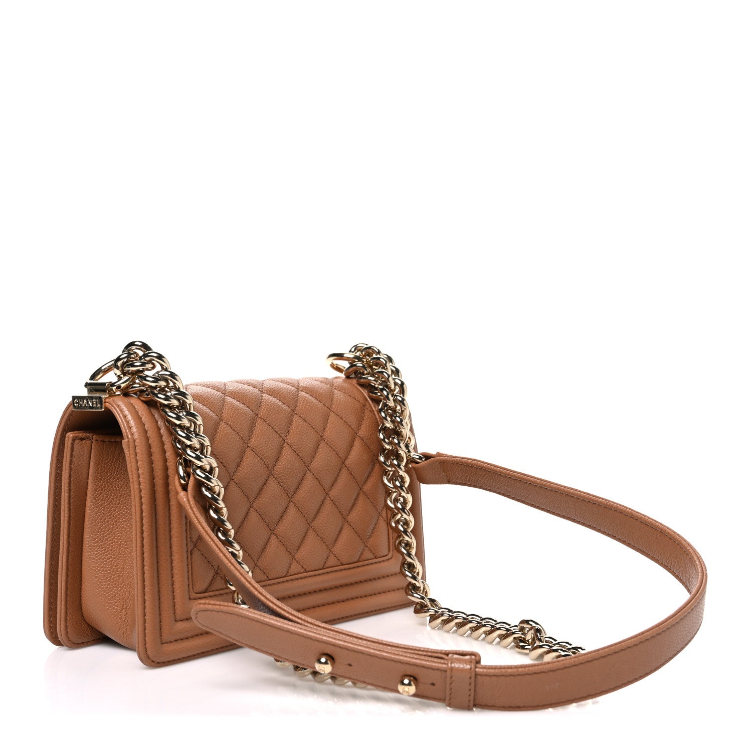 Caviar Quilted Small Boy Flap Brown — view 3
