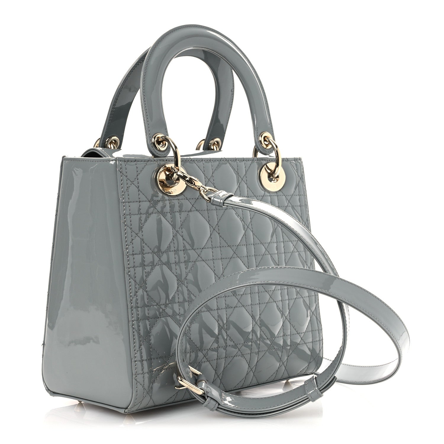 Patent Cannage Medium Lady Dior Grey — view 3