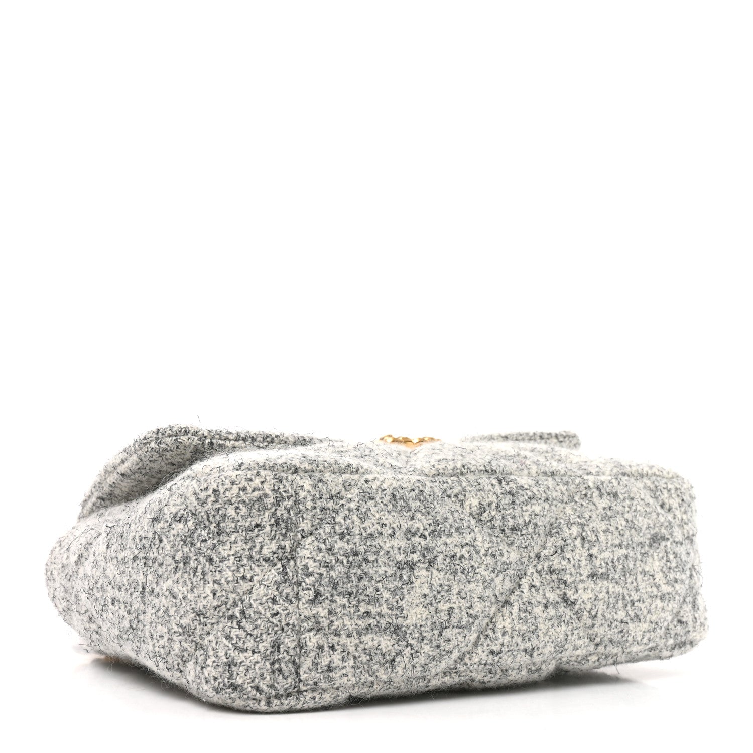Tweed Quilted Medium Chanel 19 Flap Grey Ecru — view 4