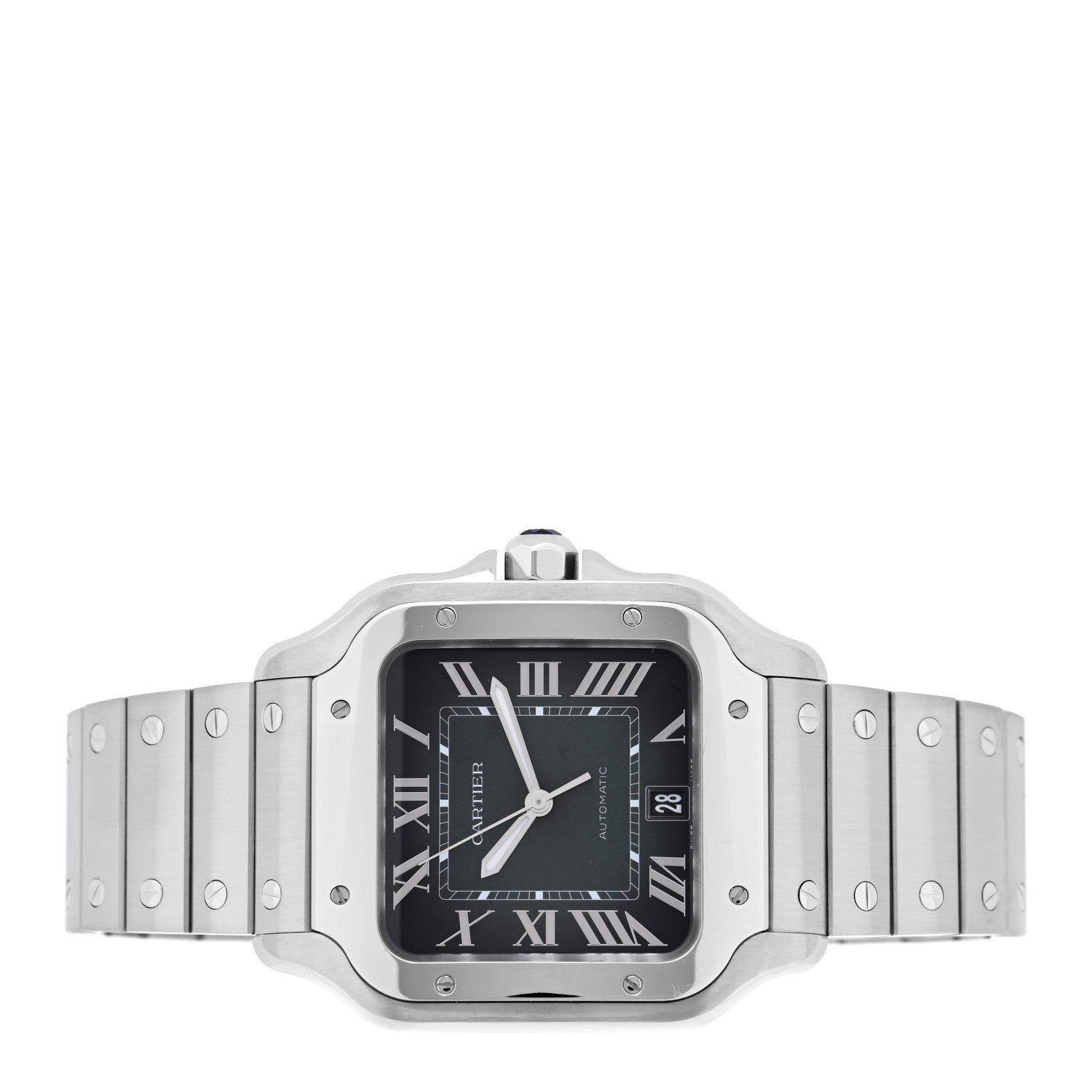 Stainless Steel 39.8mm Santos De Cartier Automatic Watch Green — view 2