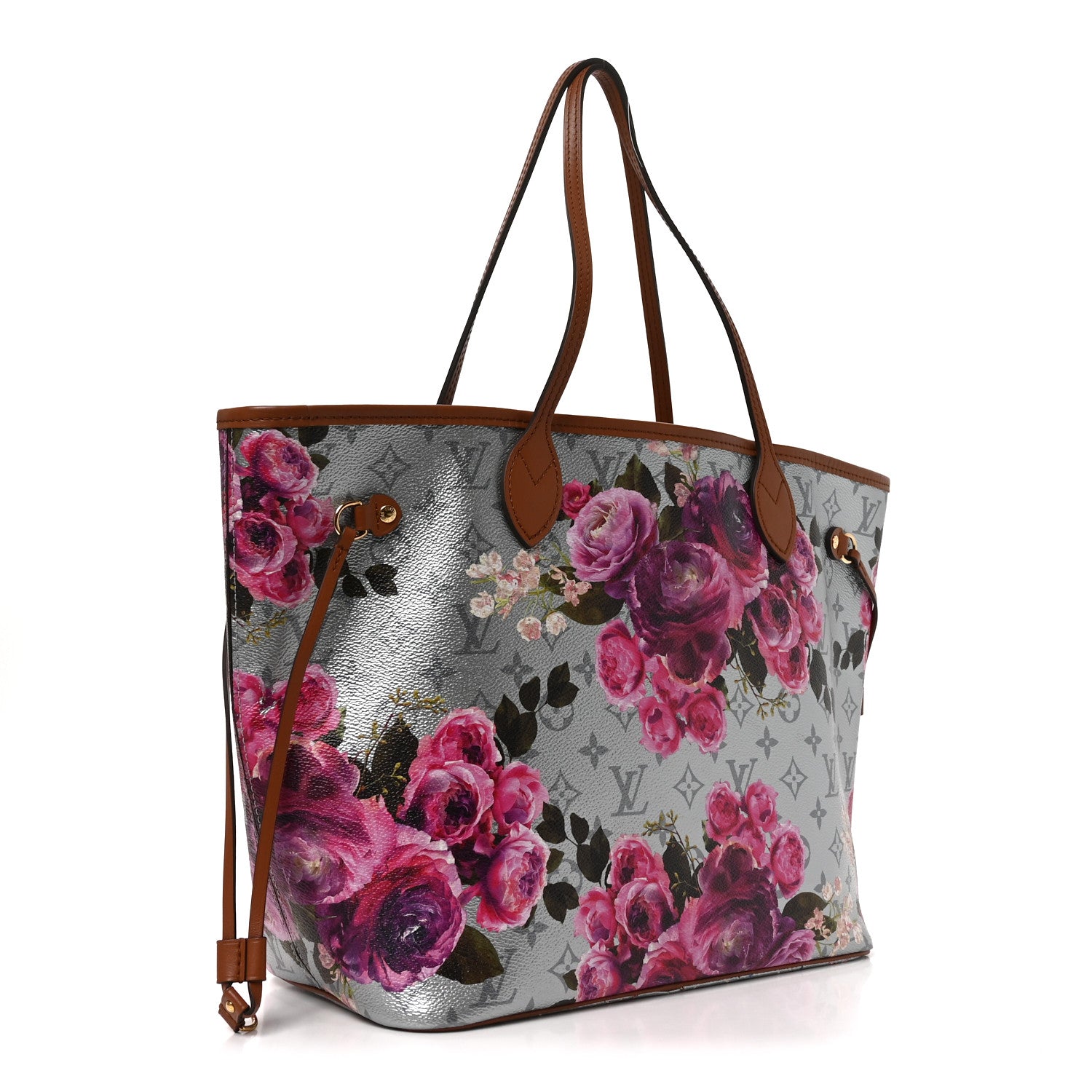 Metallic Monogram LV Garden Neverfull MM Silver — view 4