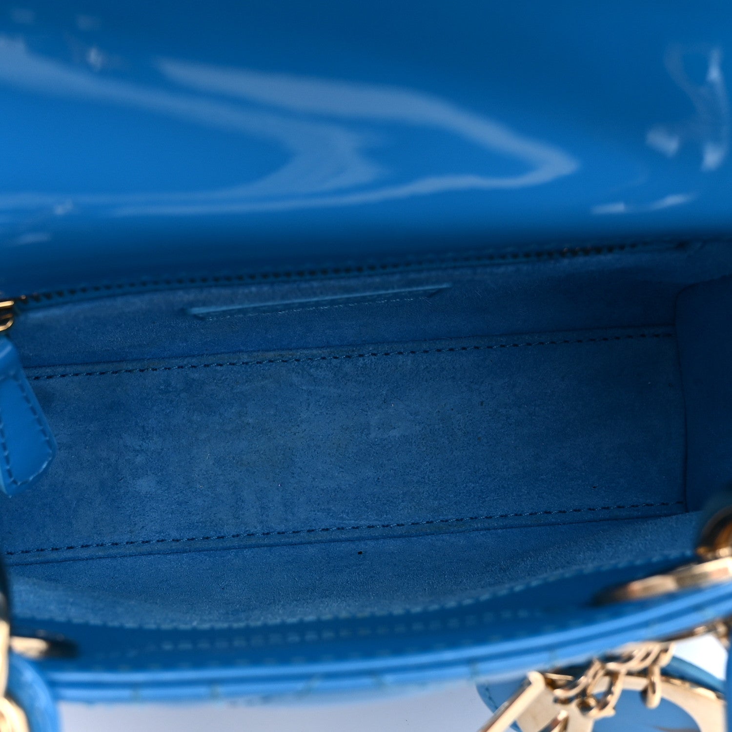 Patent Cannage Mini Lady Dior Blue — view 5