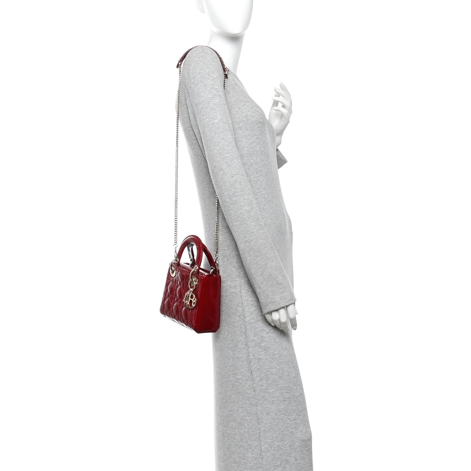 Patent Cannage Mini Lady Dior Red — view 2