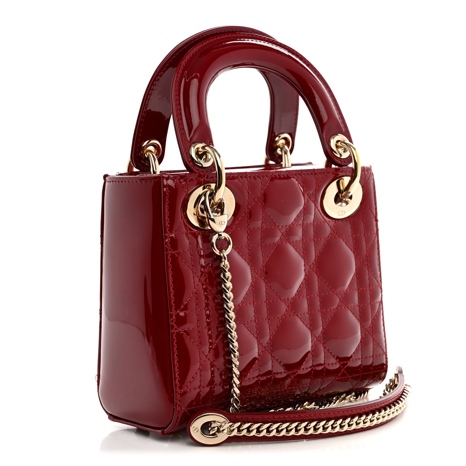 Patent Cannage Mini Lady Dior Red — view 3