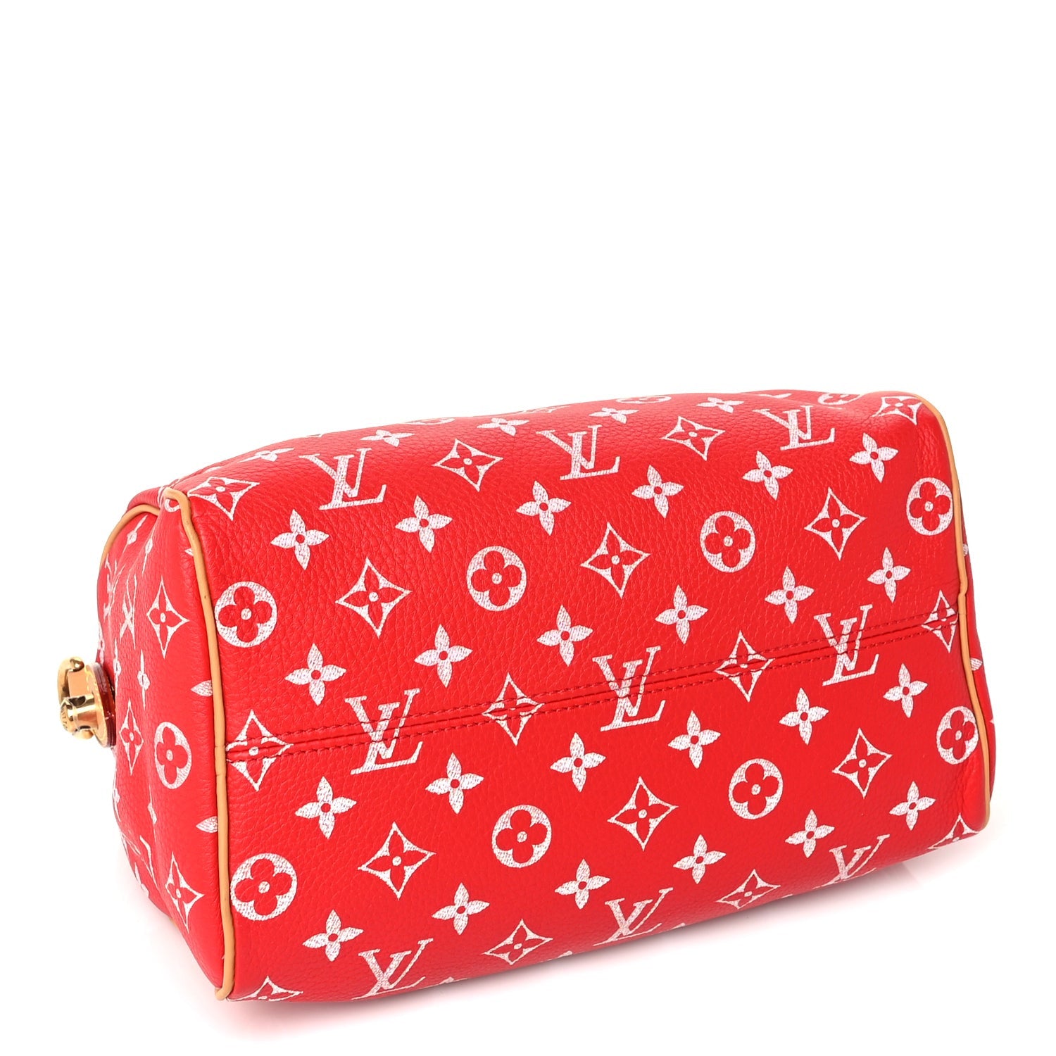 Soft Calfskin Monogram Speedy P9 Bandouliere 25 Red — view 3