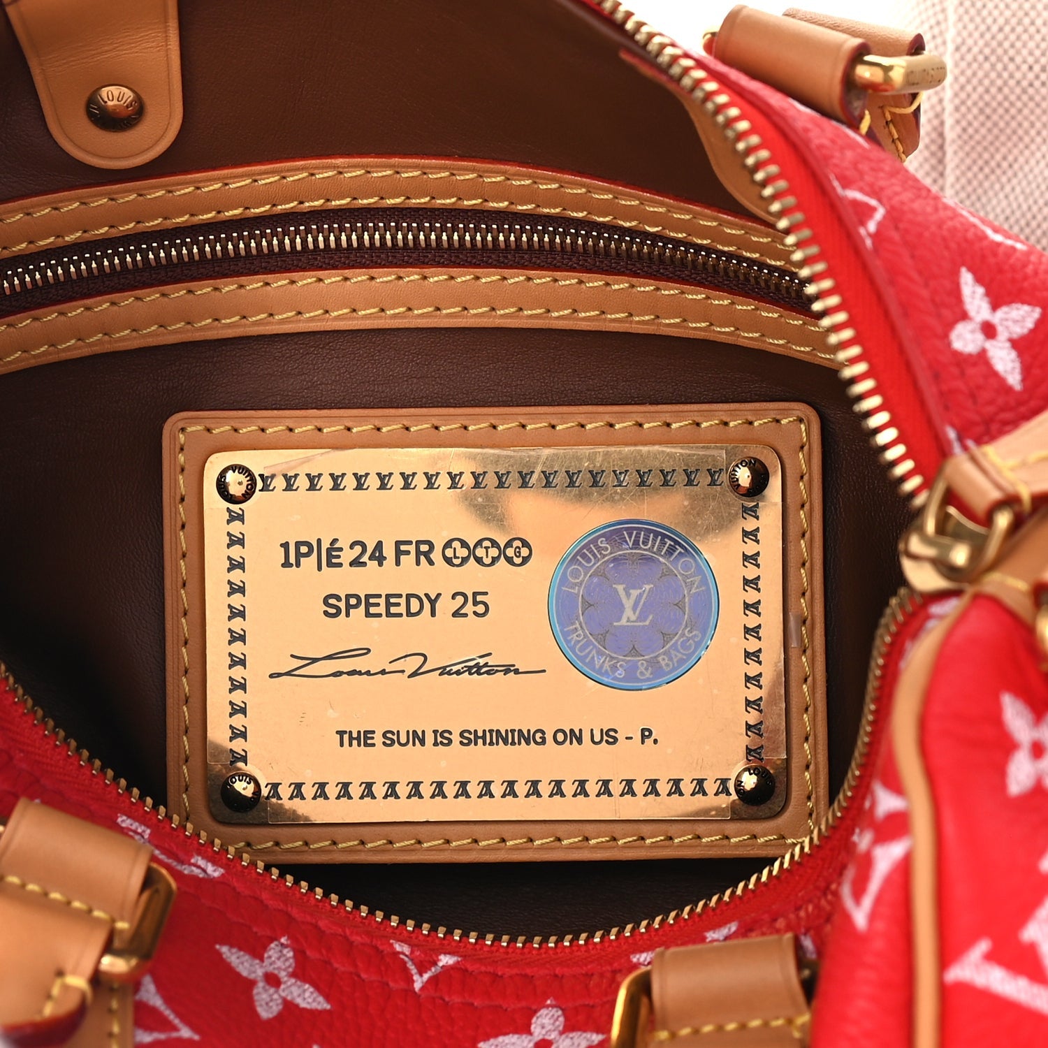 Soft Calfskin Monogram Speedy P9 Bandouliere 25 Red — view 5