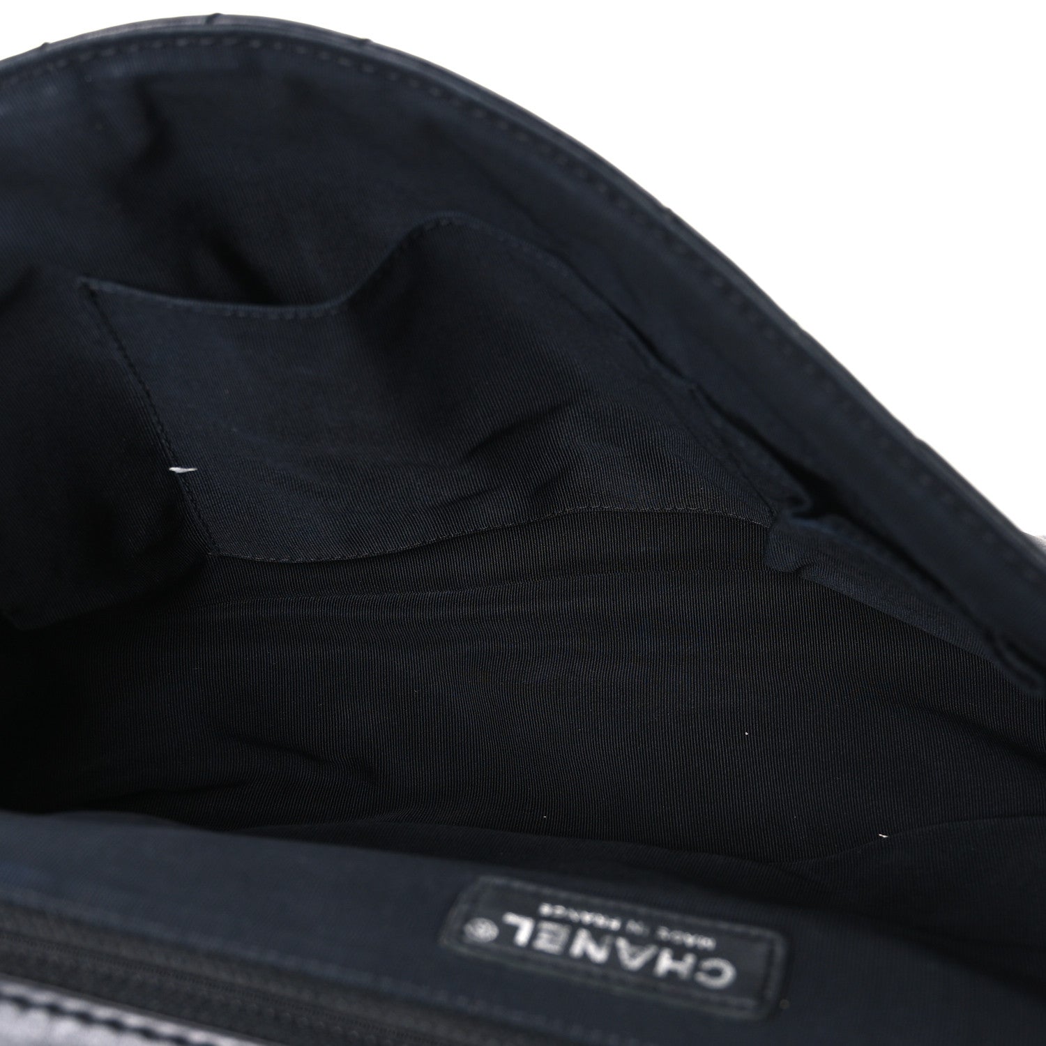 Lambskin Surpique Chevron Large Single Flap Black — view 5