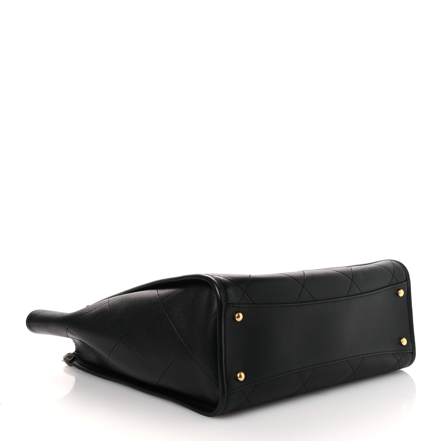 Caviar Stitched Pocket CC Large Tote Black — view 5