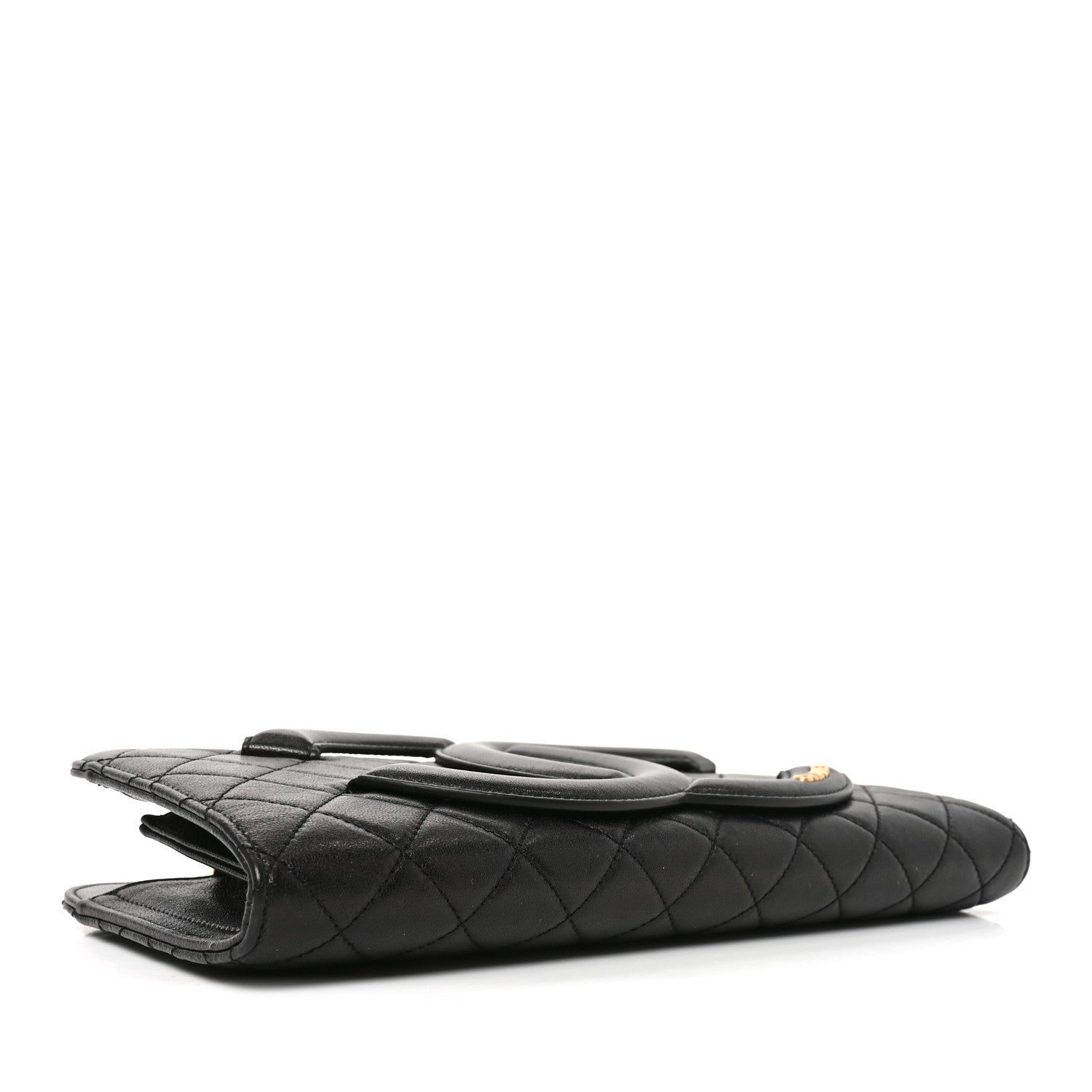 Lambskin Quilted Coco Midnight Clutch Black — view 4