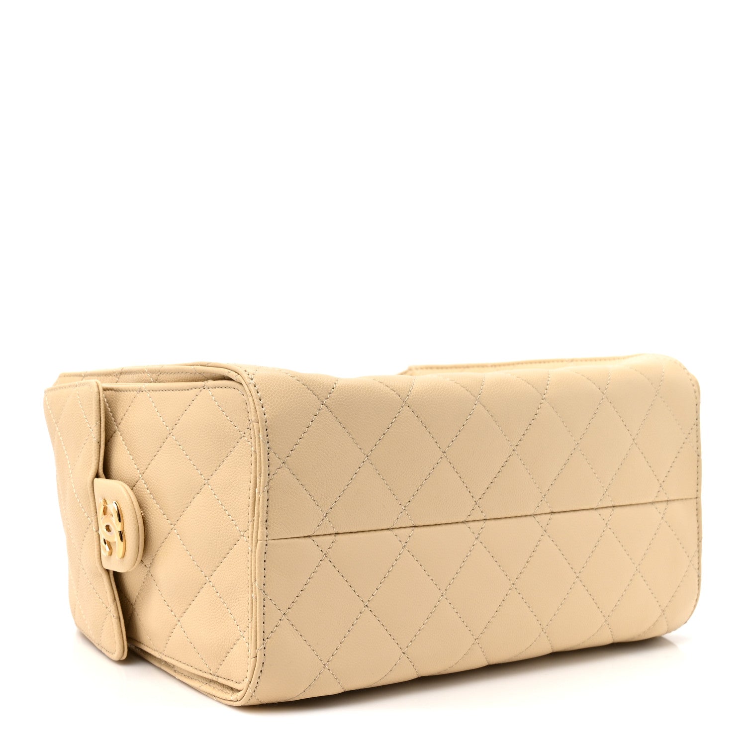 Caviar Quilted Small Chanel 25 Handbag Light Beige — view 4