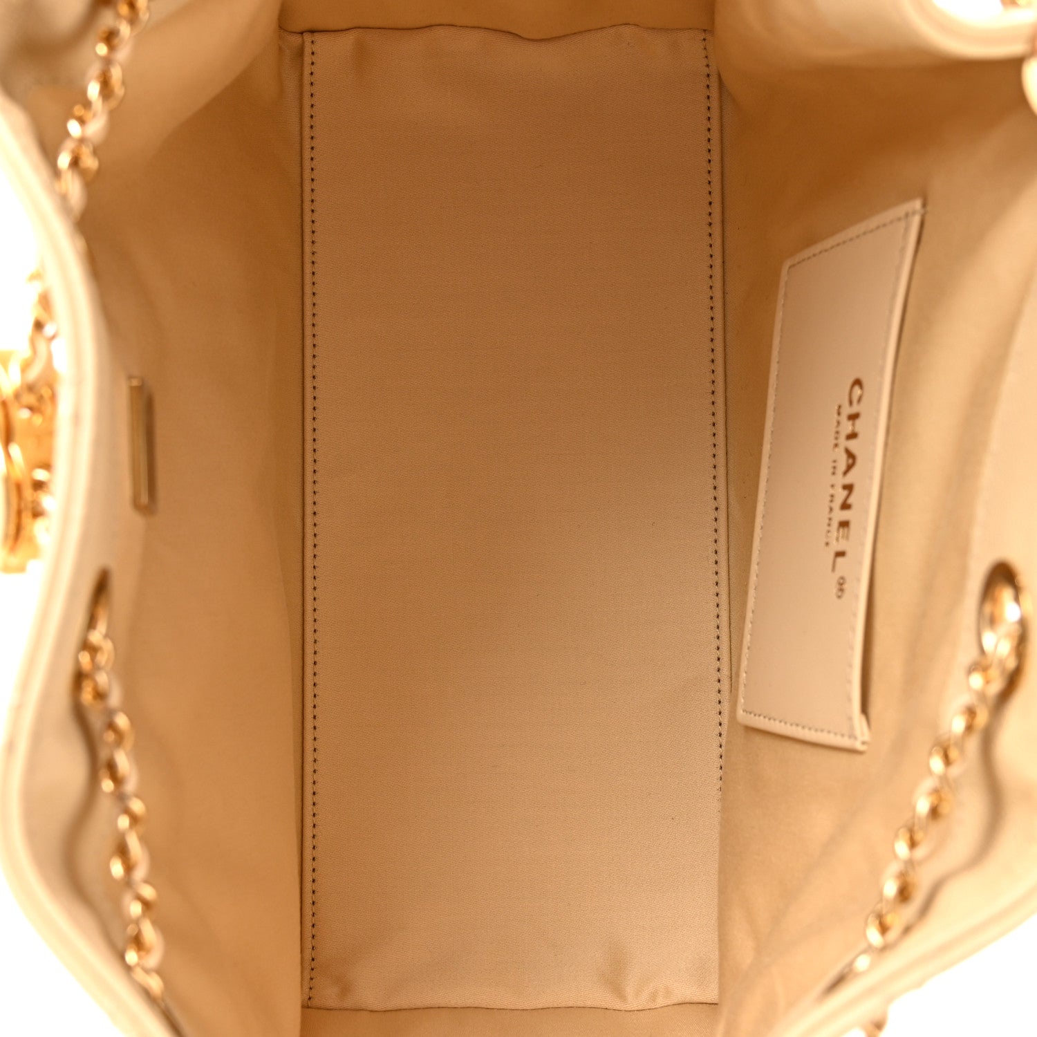Caviar Quilted Small Chanel 25 Handbag Light Beige — view 5