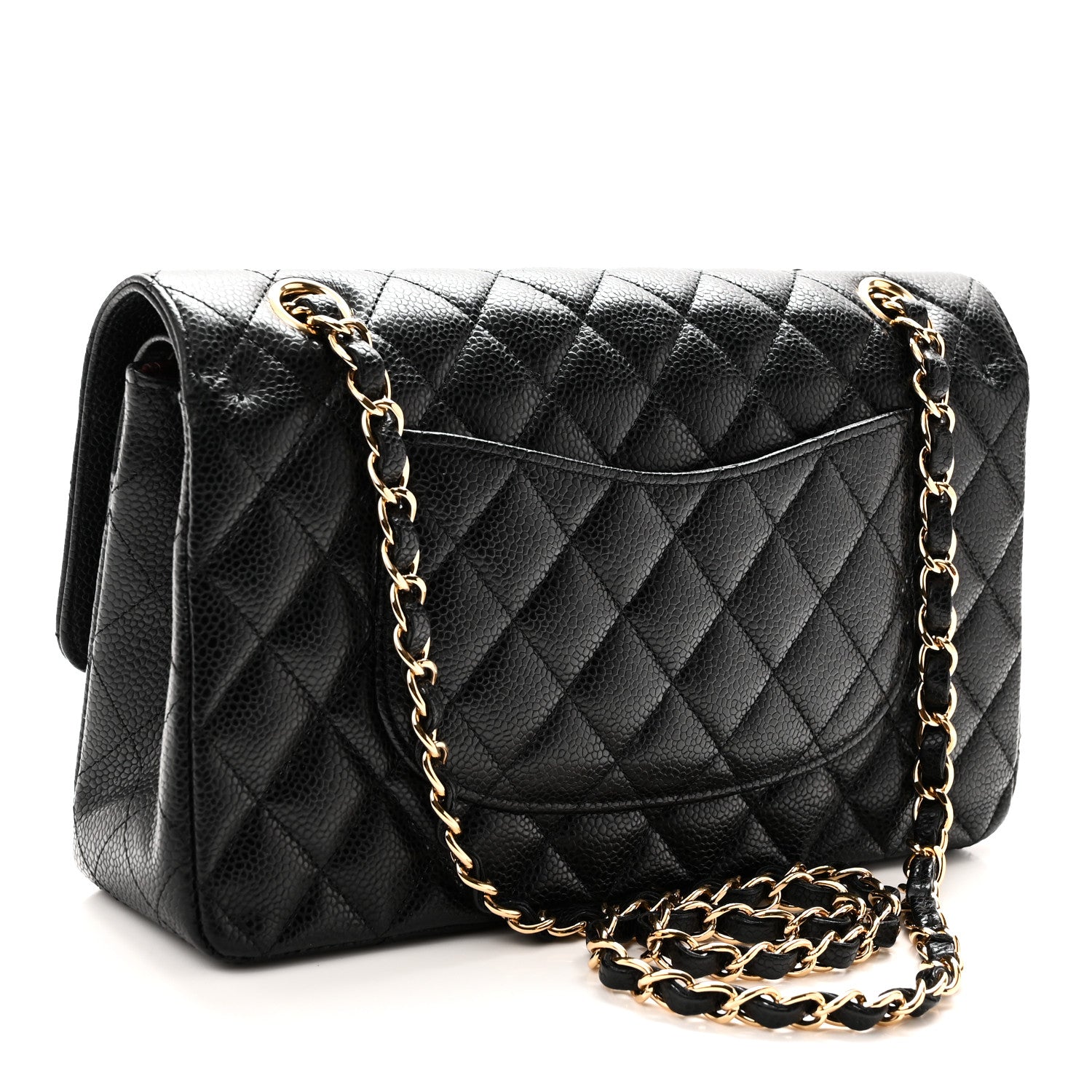 Caviar Quilted Medium Double Flap Black — view 3
